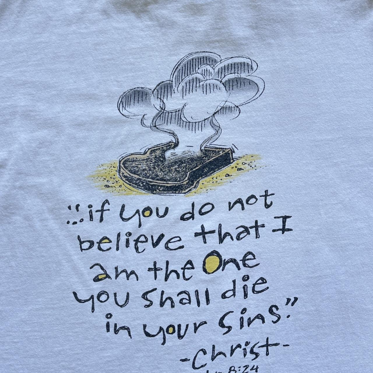 White 90s Religious Christ Vintage T-shirt - XL