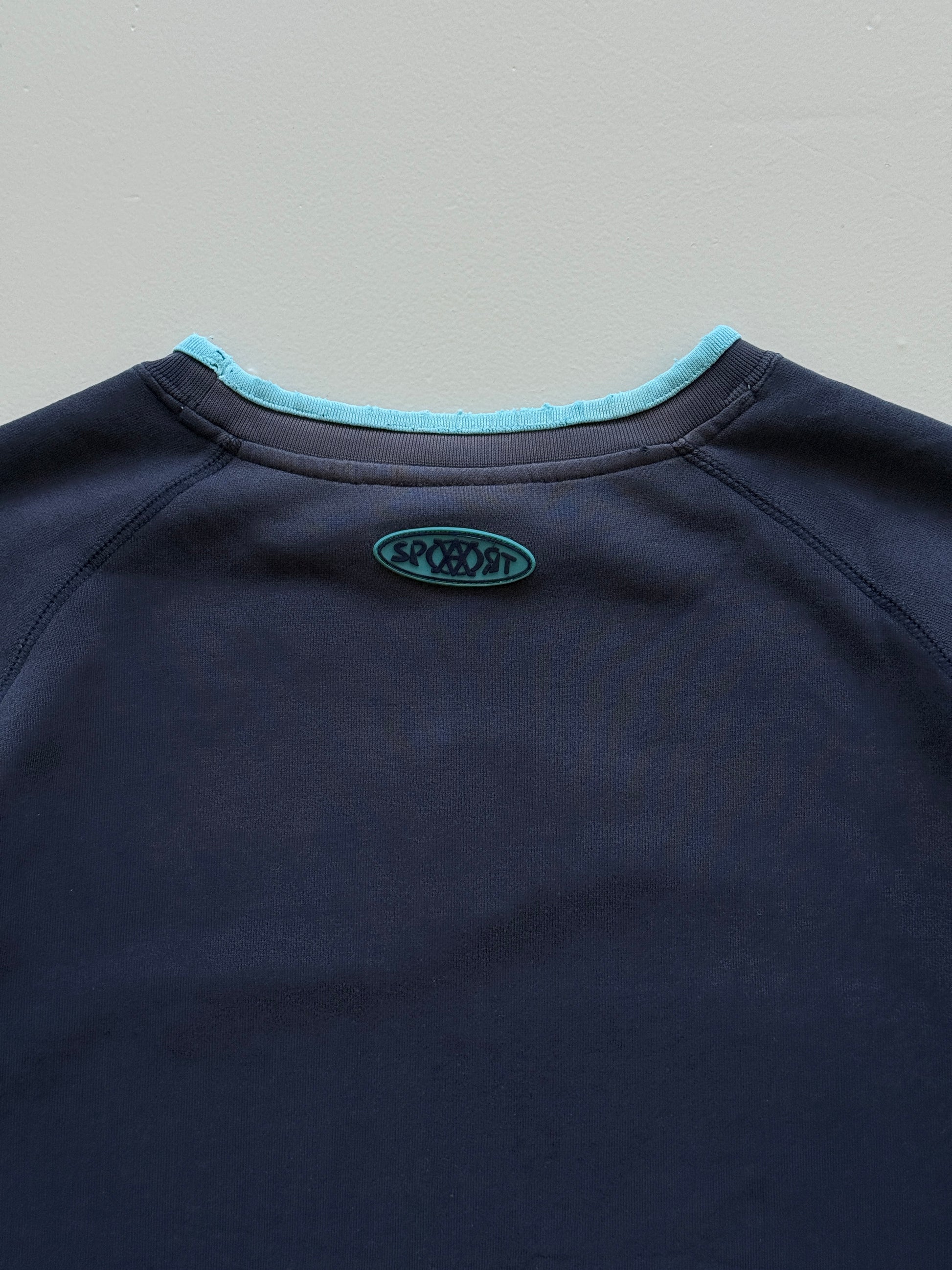 Navy Blue Olympique de Marseille 90's Vintage Football Sweatshirt - Medium