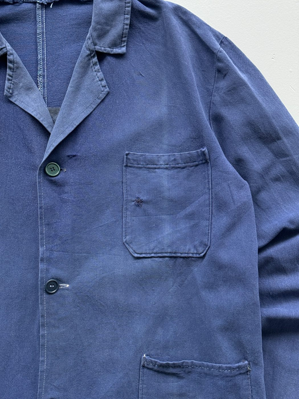French Indigo Blue Vintage Chore Jacket CH241 - Medium