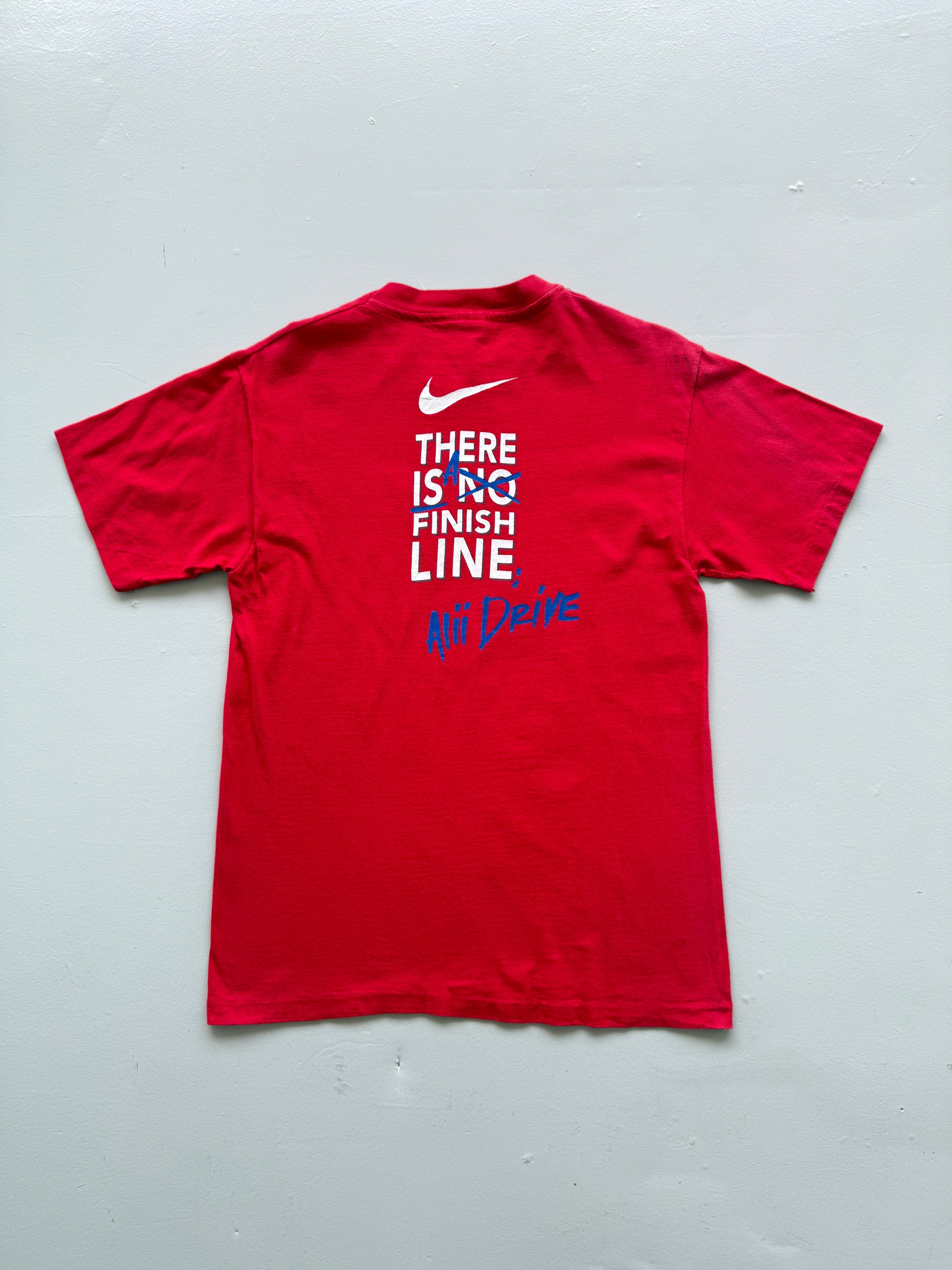 Red Nike Iron Man Hawaii 90's Vintage Graphic Single Stitch T-Shirt - Small