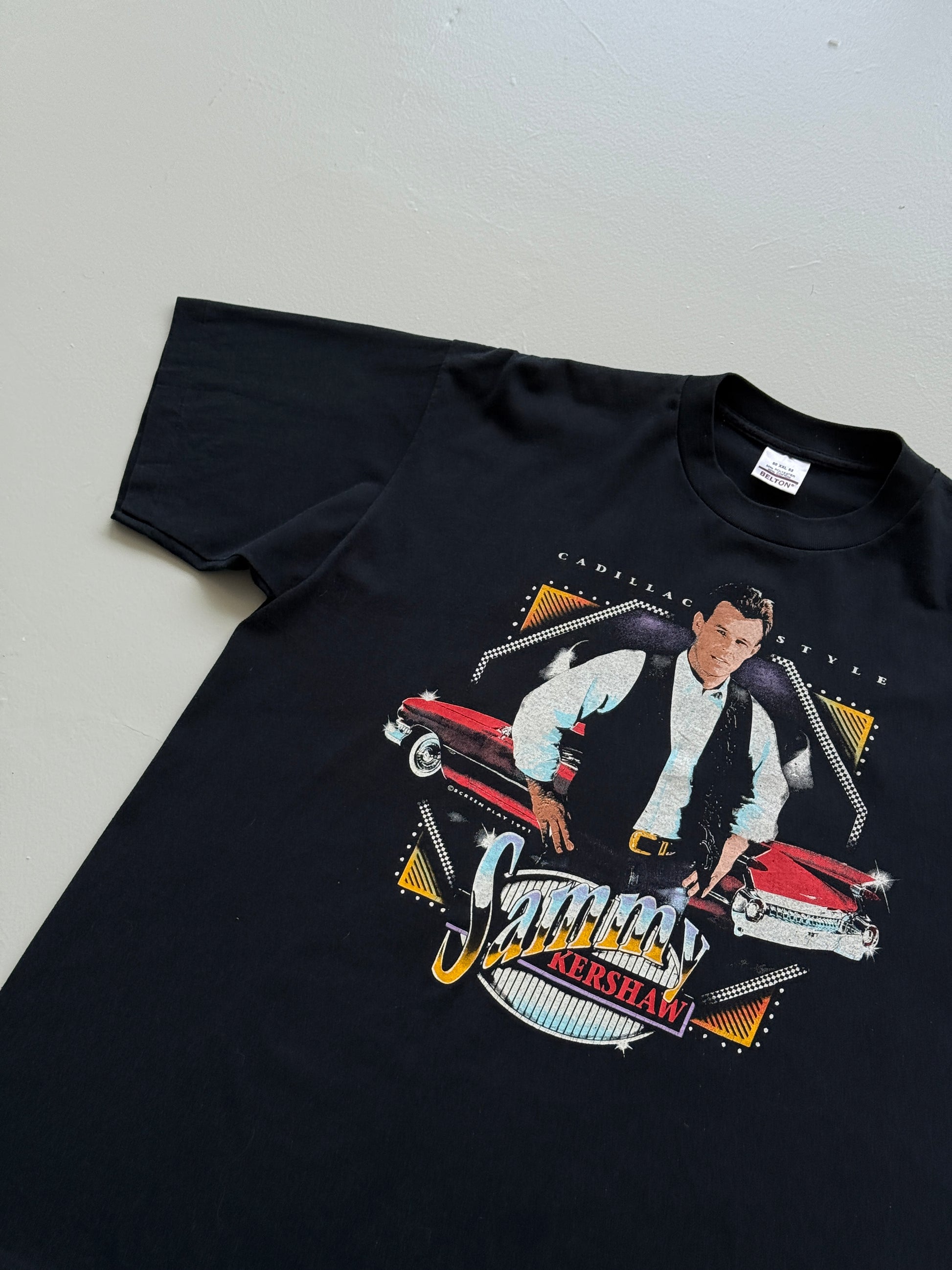 Black Sammy Kershaw 90's Vintage Single Stitch Graphic Band T-Shirt - XL