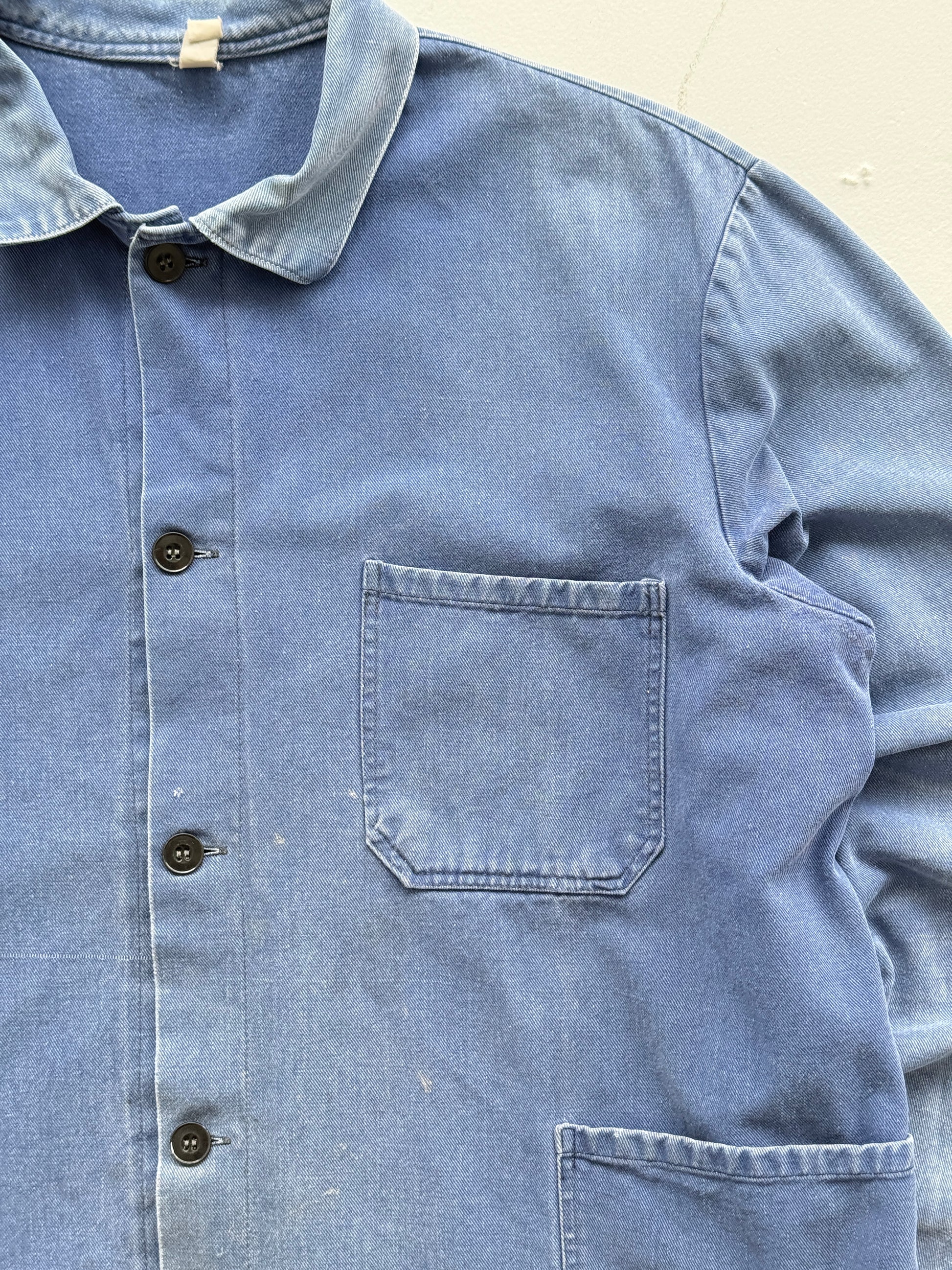 Faded Blue French 60s/70s Vintage Workwear Chore Jacket CH383 - Small