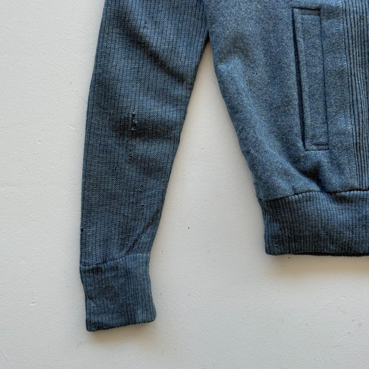 Blue C&A Full Zip Knitted Jacket 80s Knit - Large