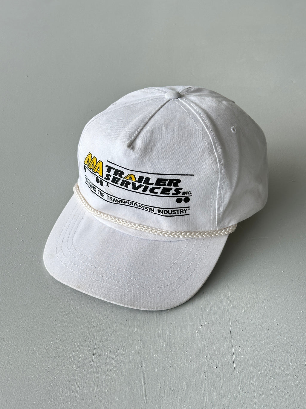 White AAA Trailer Services 90's Vintage SnapBack Trucker Cap