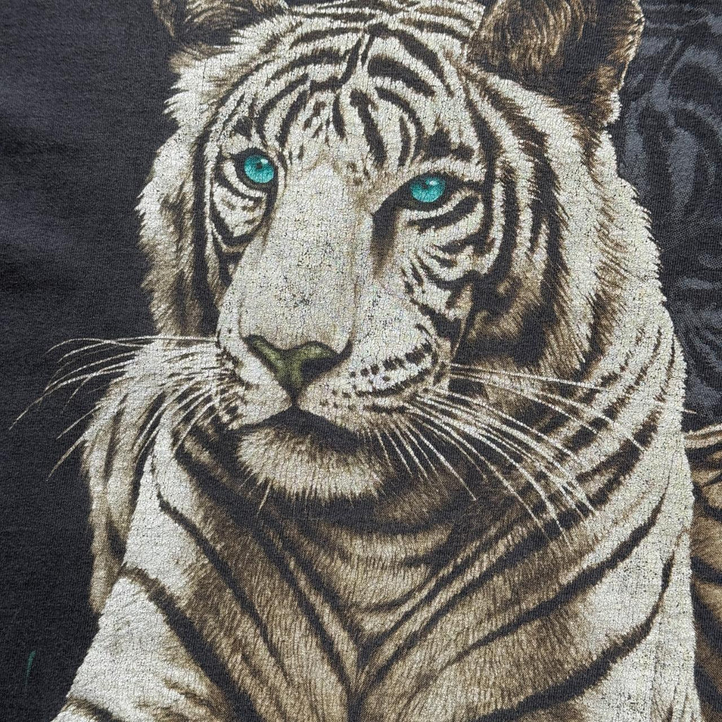 Black Busch Gardens Faded Tiger Vintage 90's T-shirt - XL