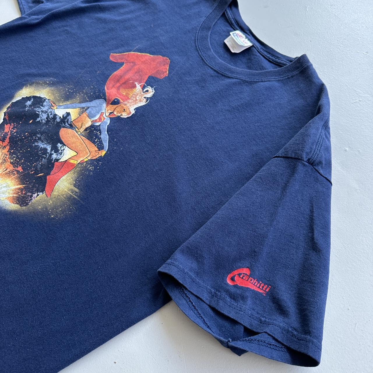 Navy Super Woman 00s Vintage T-shirt - XL