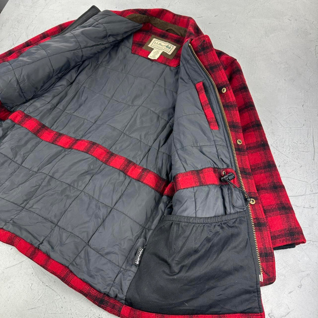 Red Buffalo Plaid L.L Bean 90s vintage Mackinaw Jacket - Small