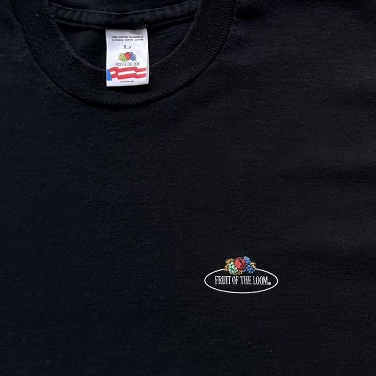 Fruit Of The Loom Black Blank 90s Vintage T-shirt - Large