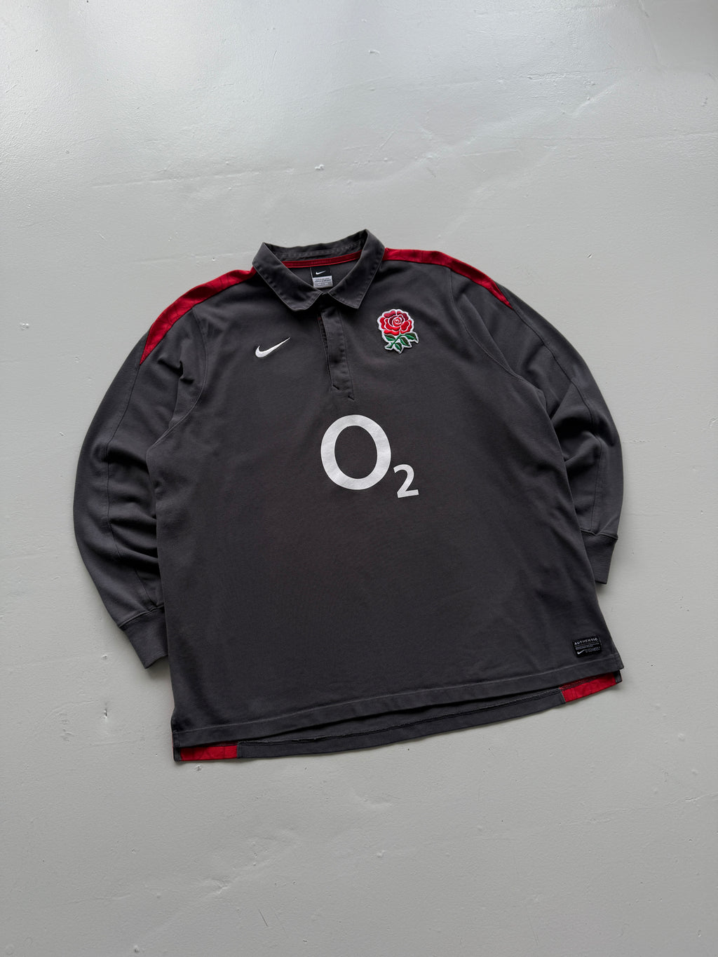 Nike England O2 03/04 Away Long Sleeve Rugby Polo Jersey - XL