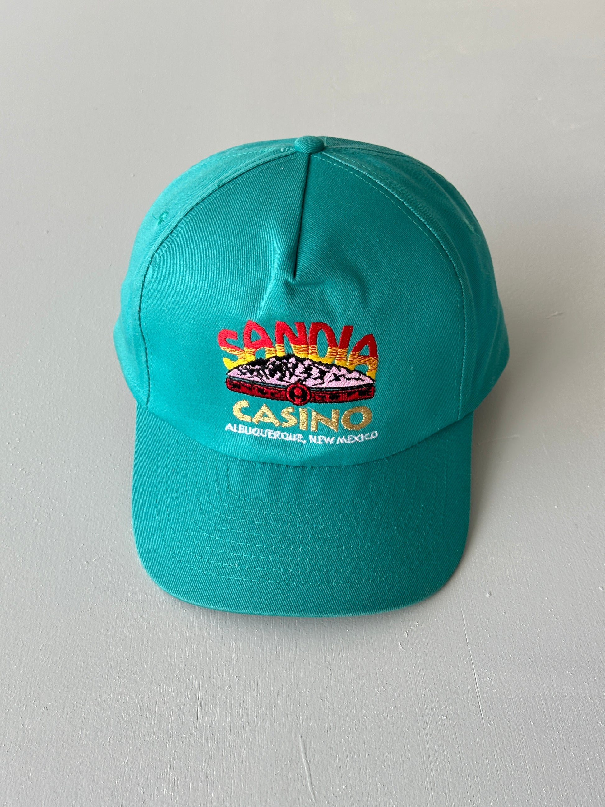 Teal Sandia Casino 90's Vintage SnapBack Trucker Cap