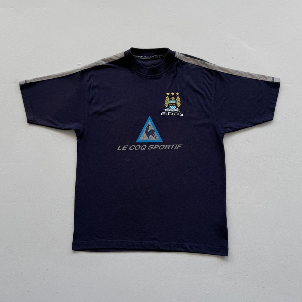 Blue Manchester City 1999-2000 Training Vintage Graphic T-Shirt - Large