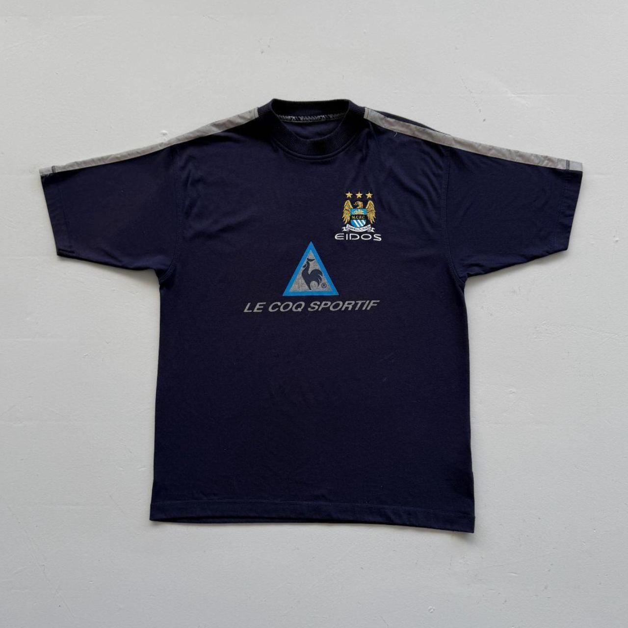 Blue Manchester City 1999-2000 Training Vintage Graphic T-Shirt - Large