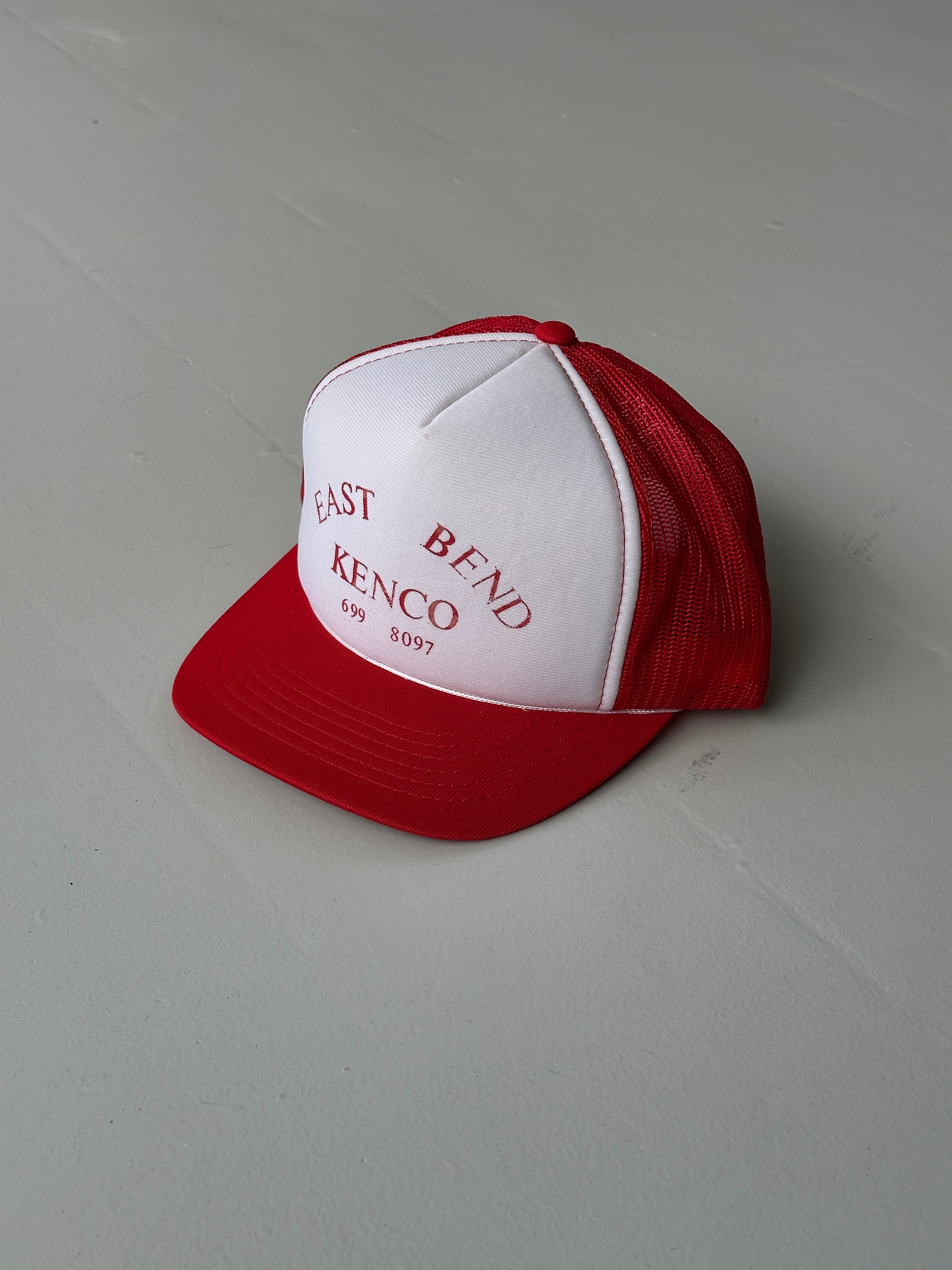 White / Red East Bend Kenco Vintage Foam & Mesh SnapBack Trucker Cap