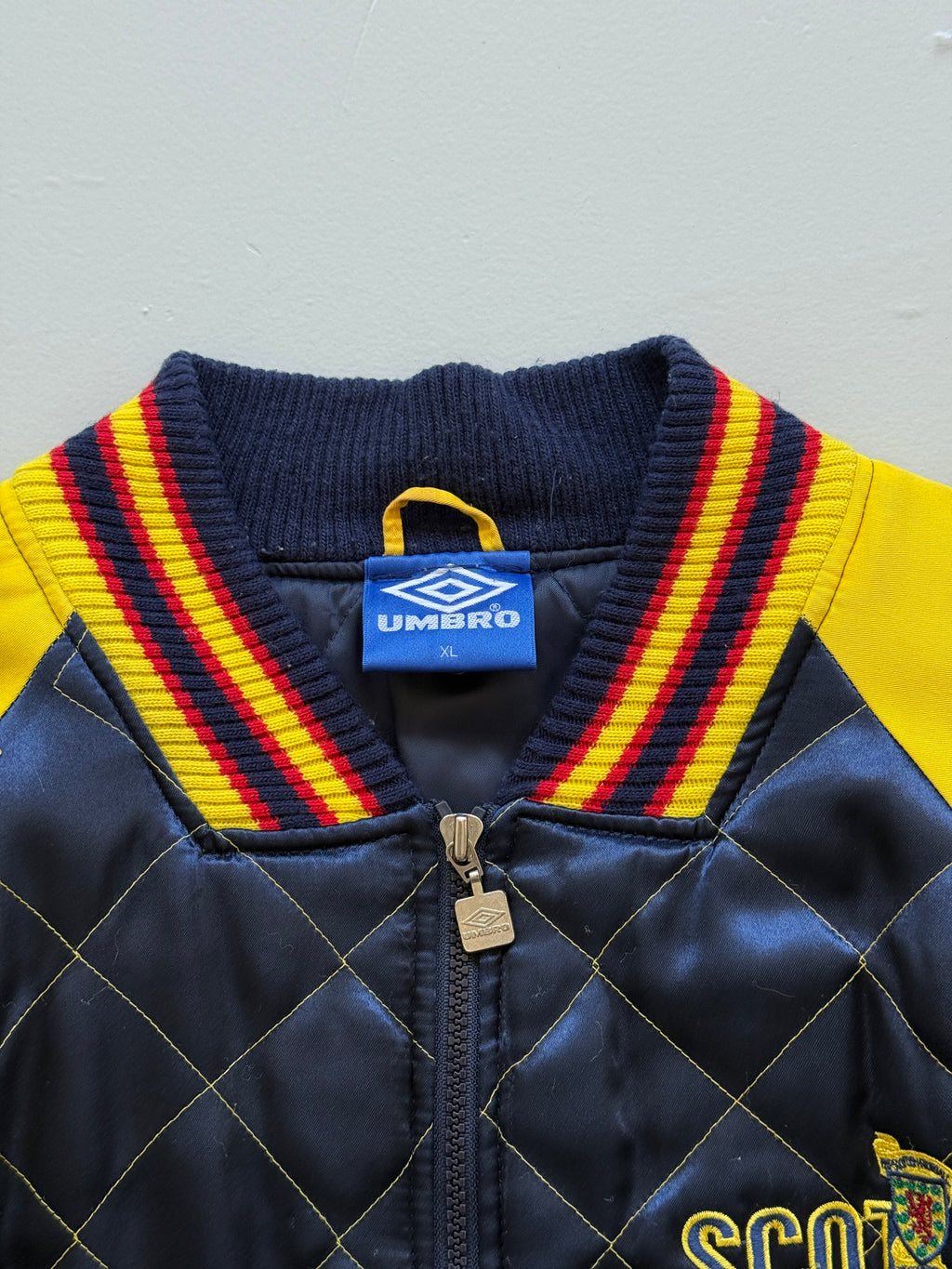 Umbro Scotland SFA 90's Vintage Quilted Bomber Jacket - XL