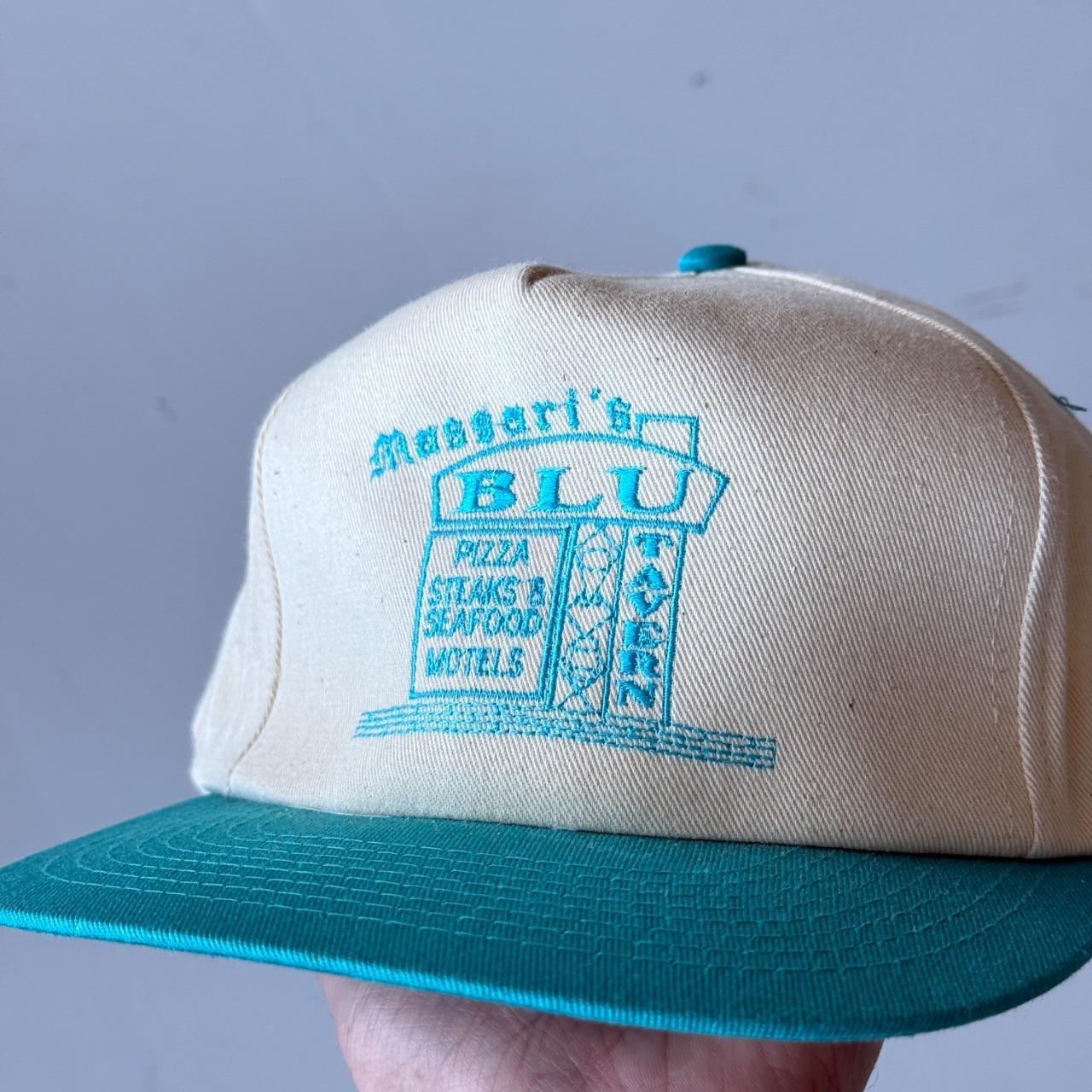 White / Blue BLU Motel Vintage SnapBack Trucker Cap