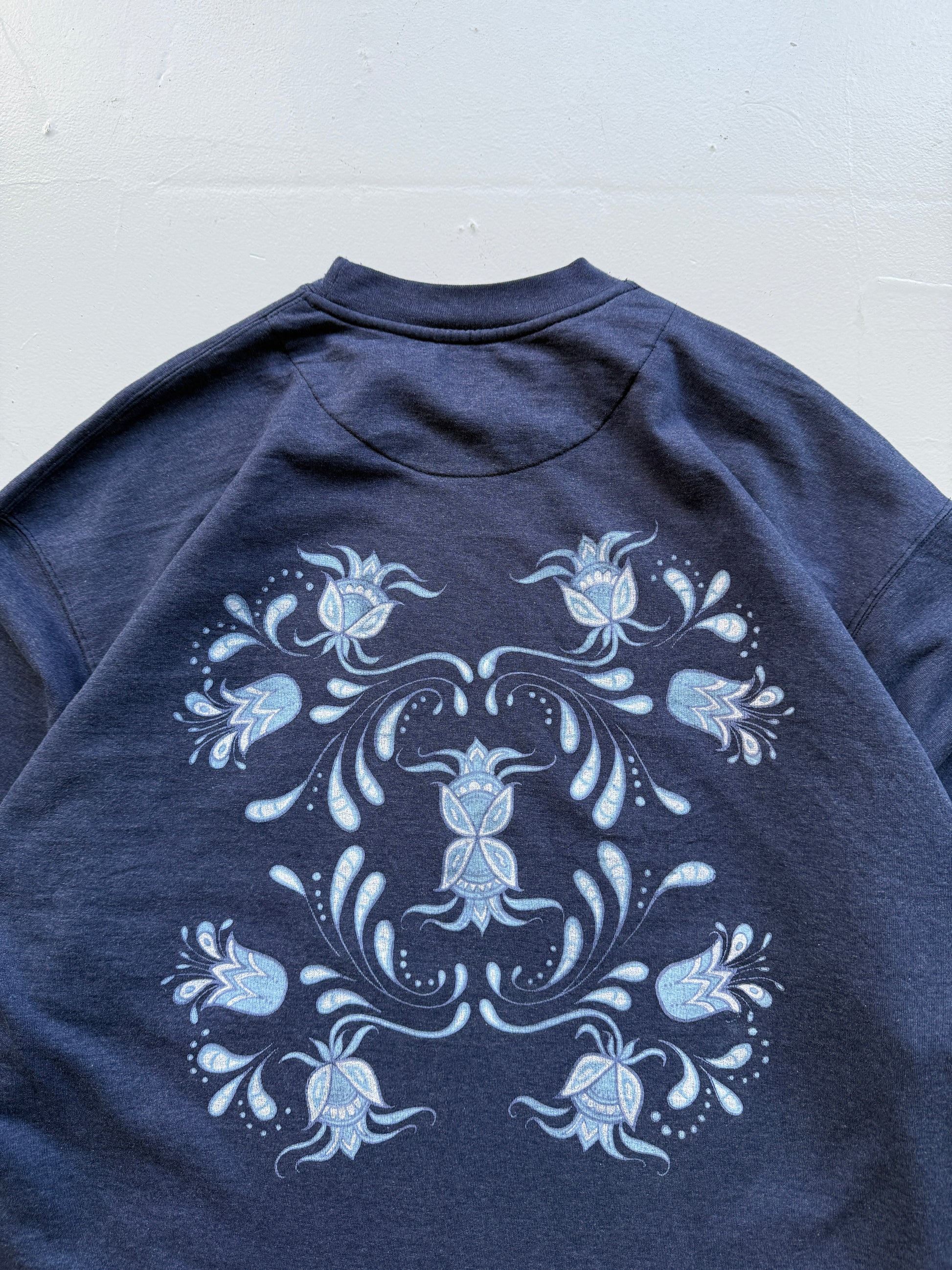 Navy Blue Best Montana 90's Vintage Surfer Style Jumper  - Large