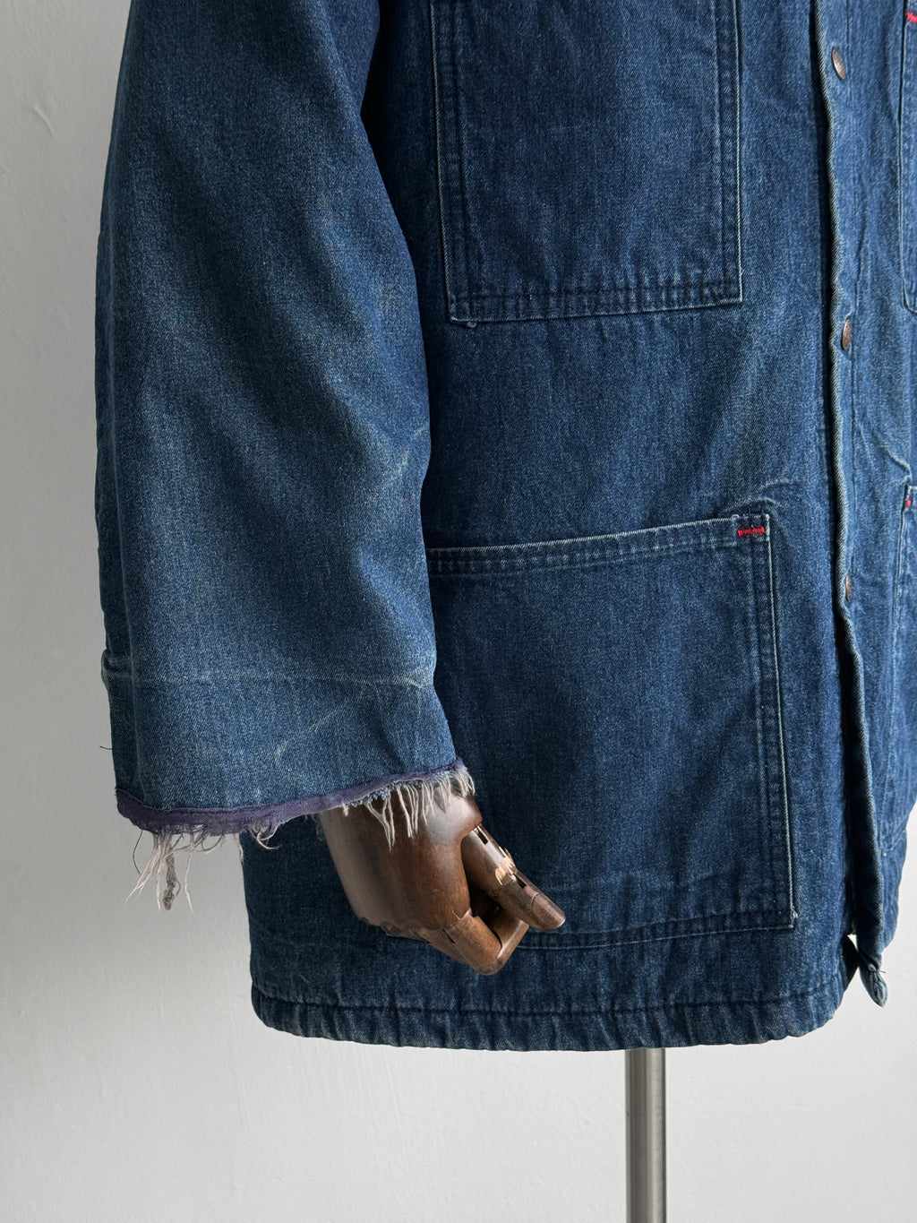 Blue Caboose Made in USA Vintage Denim Blanket Lined Chore Jacket - XL