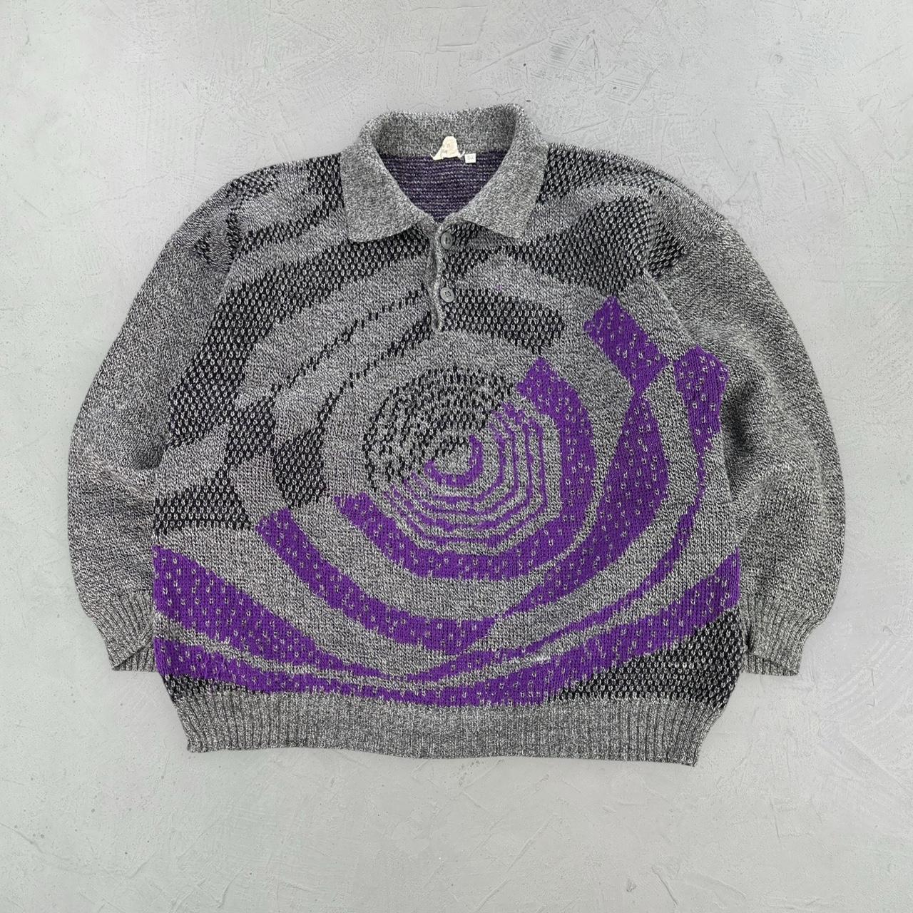Grey / Multi-coloured Vintage 90s Sweatshirt - Medium