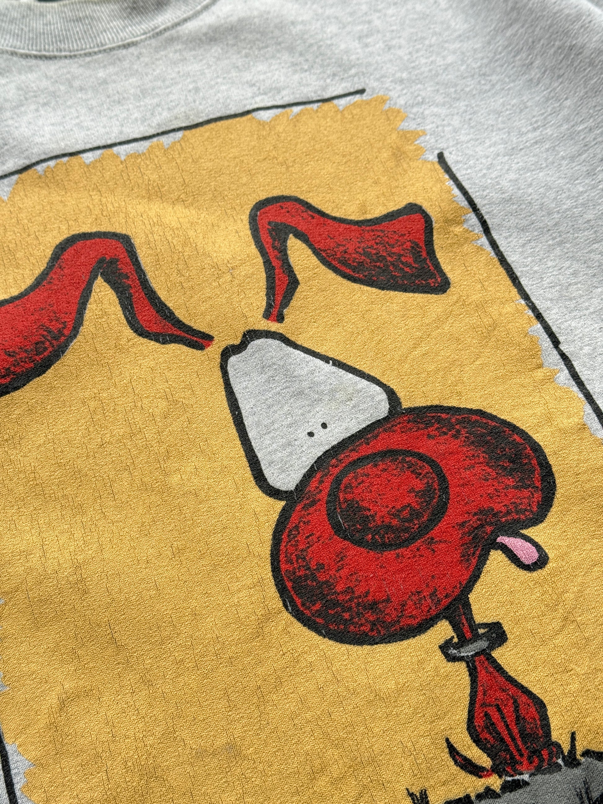 Grey Cartoon Dog 90's Vintage Graphic Sweatshirt Jumper - Large