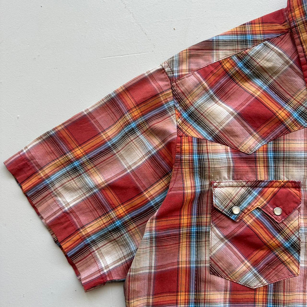 Wrangler Orange Patterned Western Vintage Shirt - Large