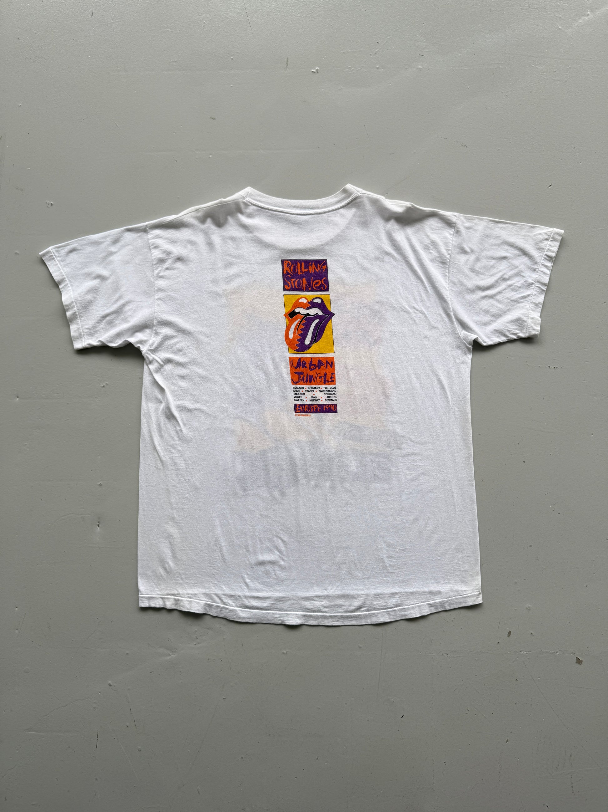 White Rolling Stone 90's Vintage Graphic Band T-Shirt - XL