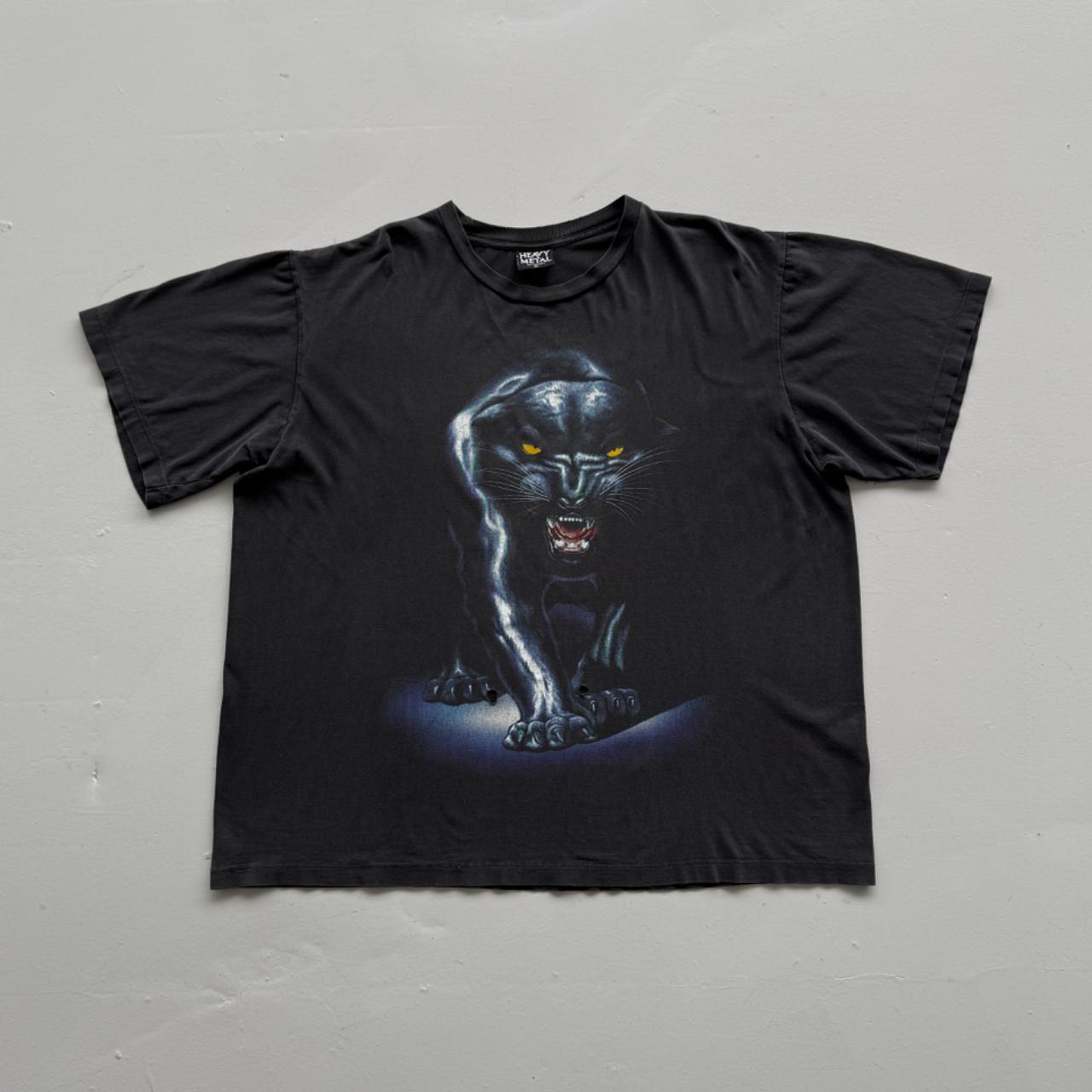 Black Heavy Metal Panther 90s Vintage Graphic T-Shirt - XL