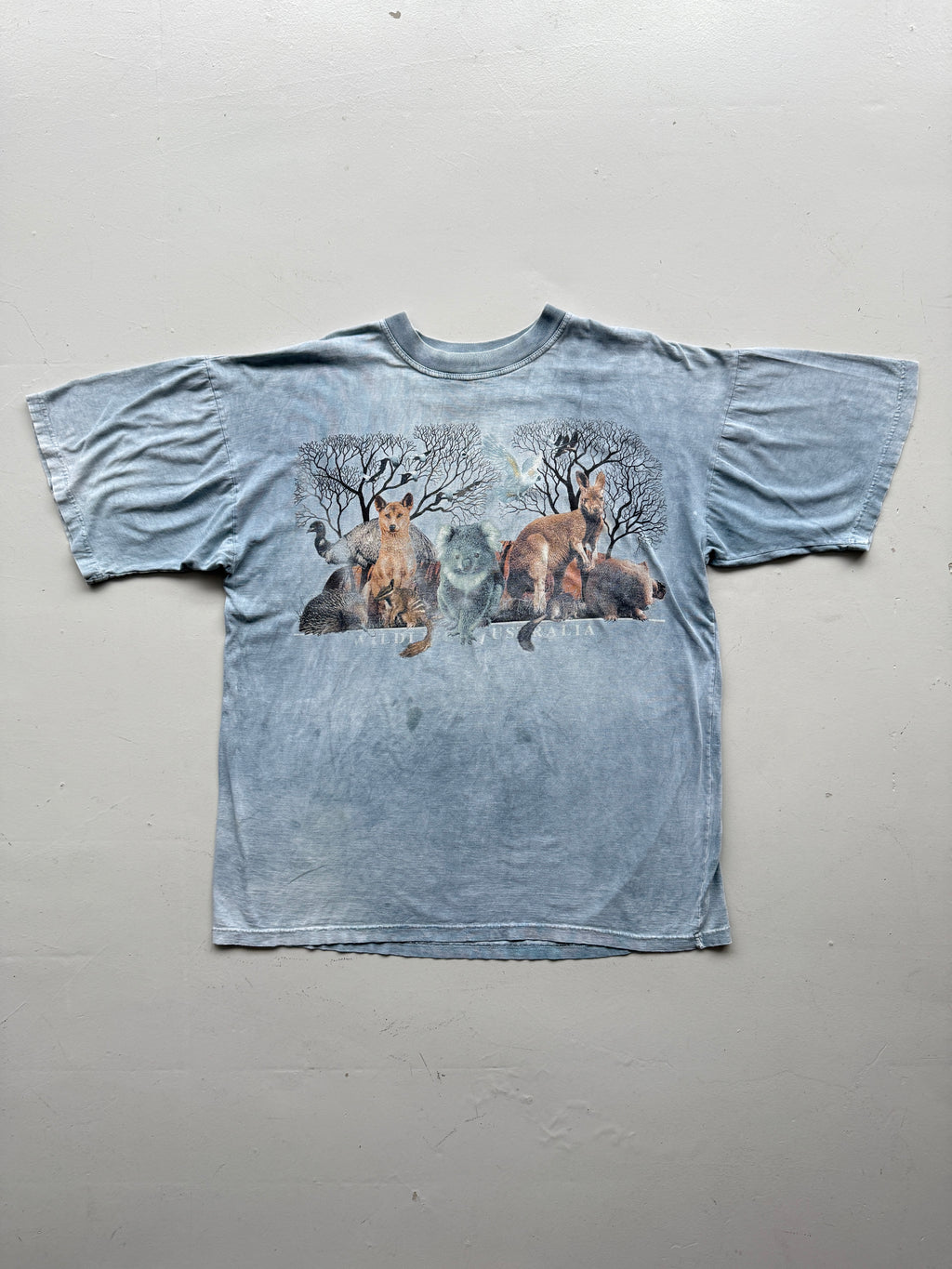Planet Earth Blue Tie Dye Nature Vintage T-Shirt 90's - 2XL