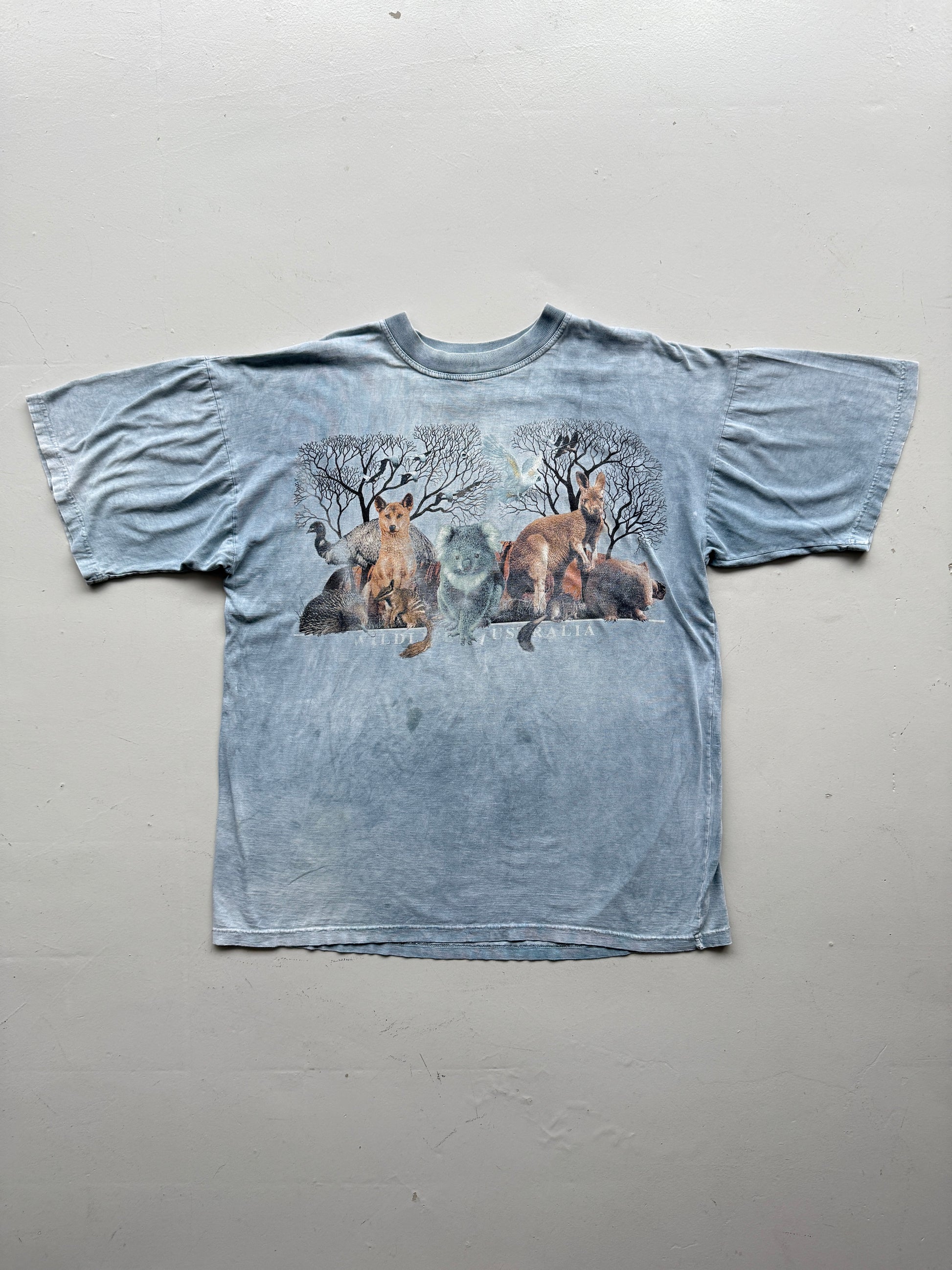 Planet Earth Blue Tie Dye Nature Vintage T-Shirt 90's - 2XL