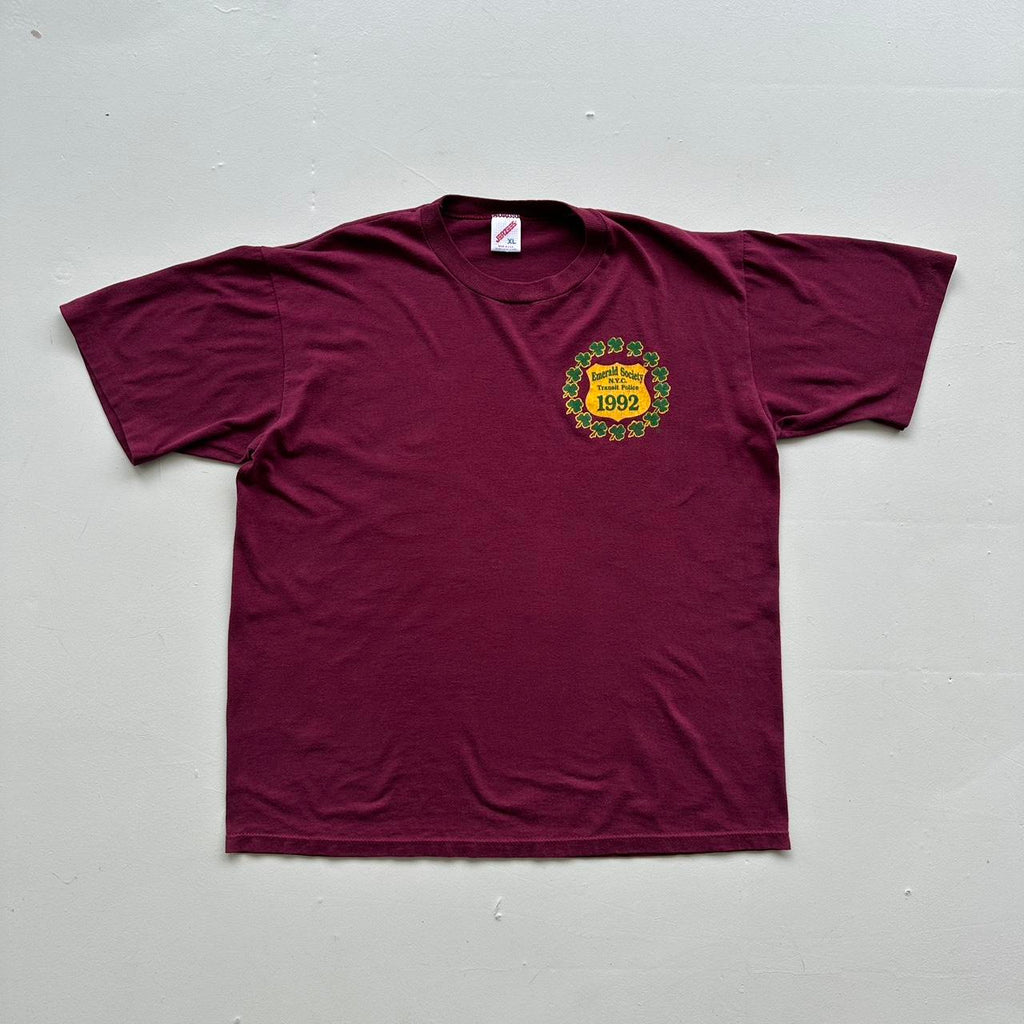 Burgundy Emerald City Police 90s Vintage T-shirt - XL