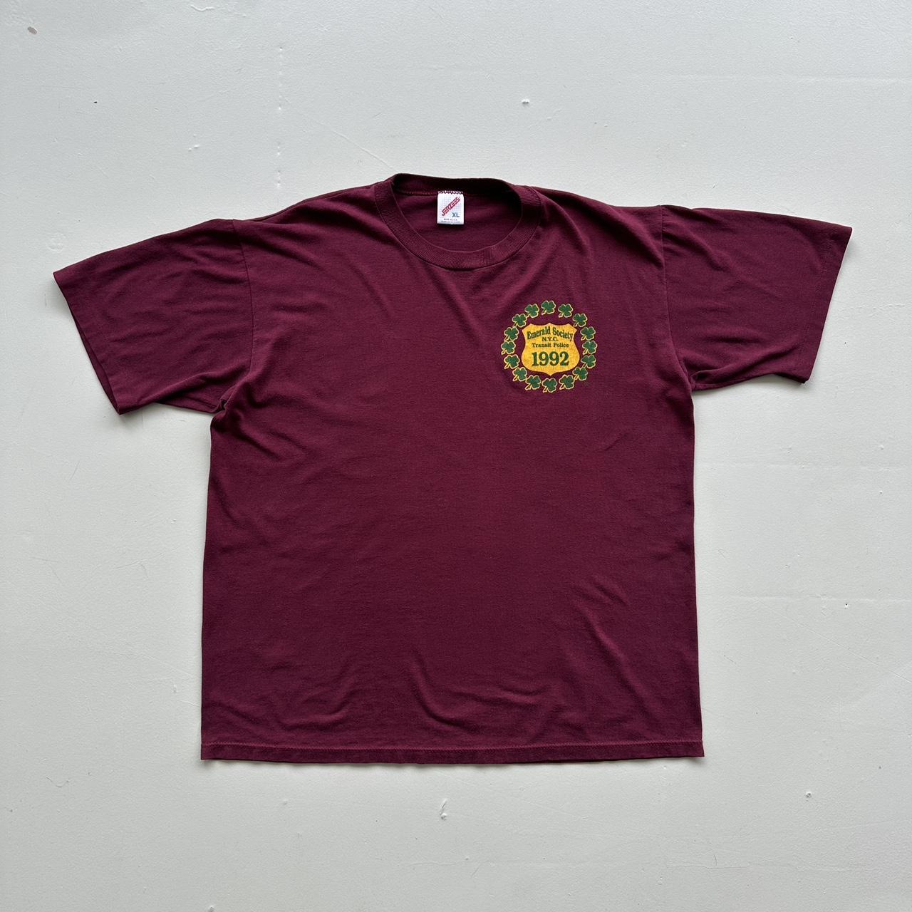 Burgundy Emerald City Police 90s Vintage T-shirt - XL