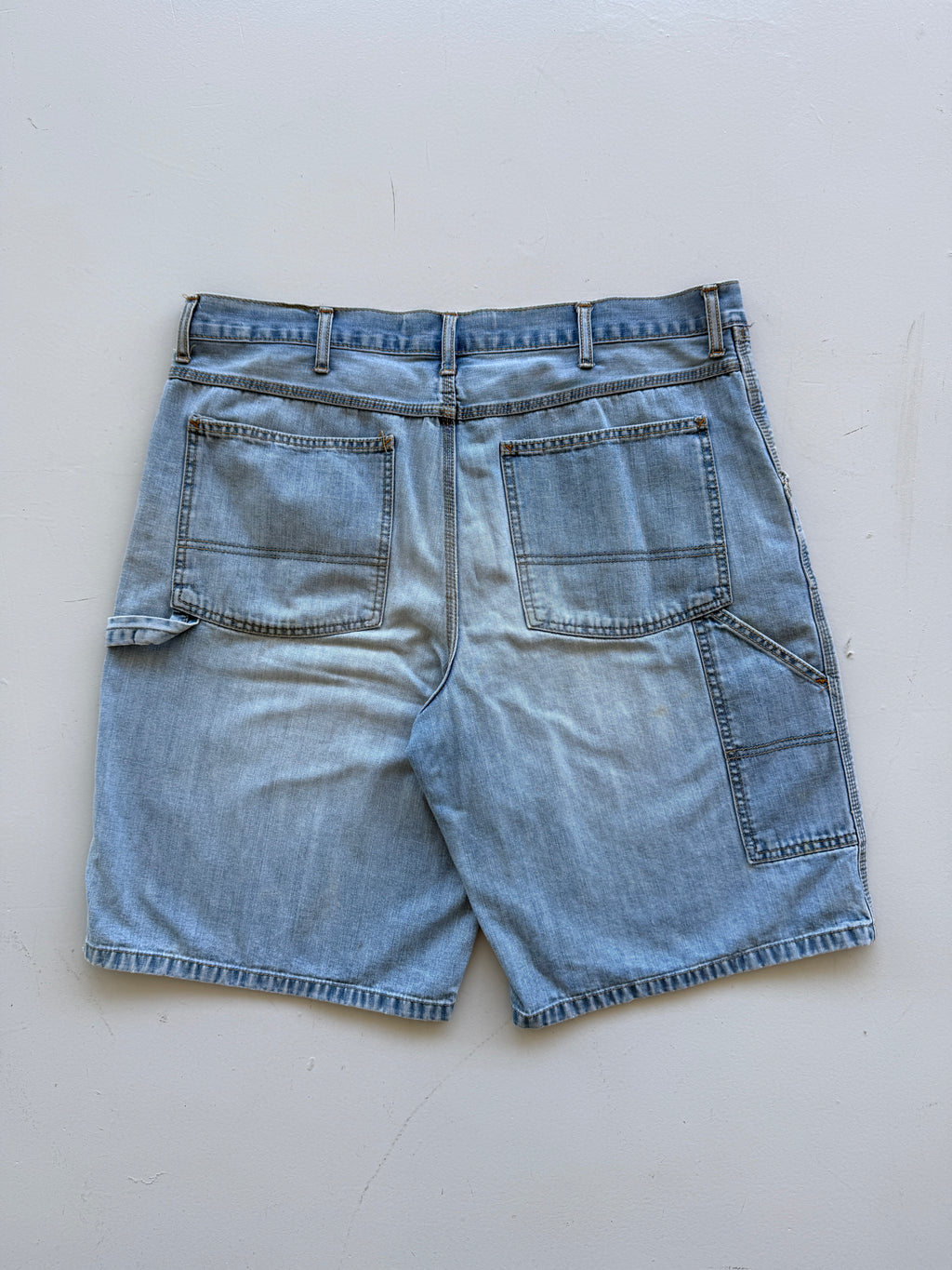 Light Blue Old Navy 00's Vintage Y2K Baggy Carpenter Denim Shorts - W40 x L11
