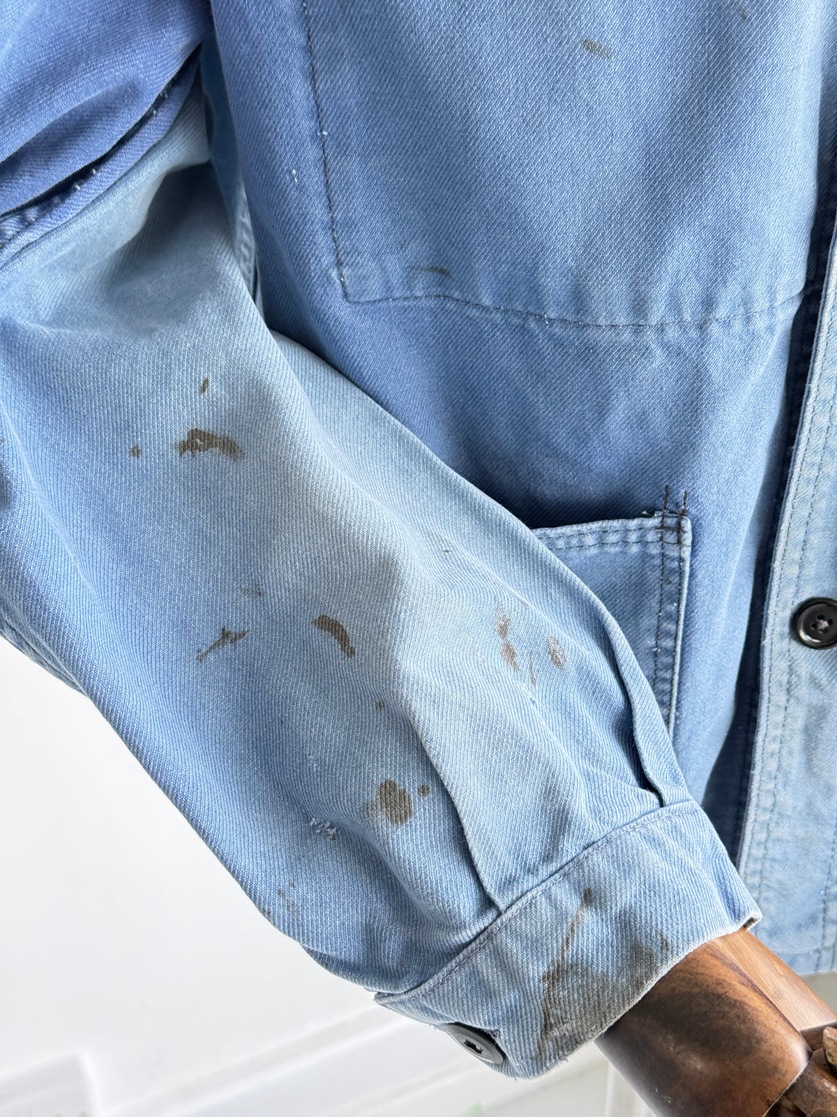 Thrashed Blue Le Mont Carmel 70s Vintage Workwear Chore Jacket CH515 - Medium