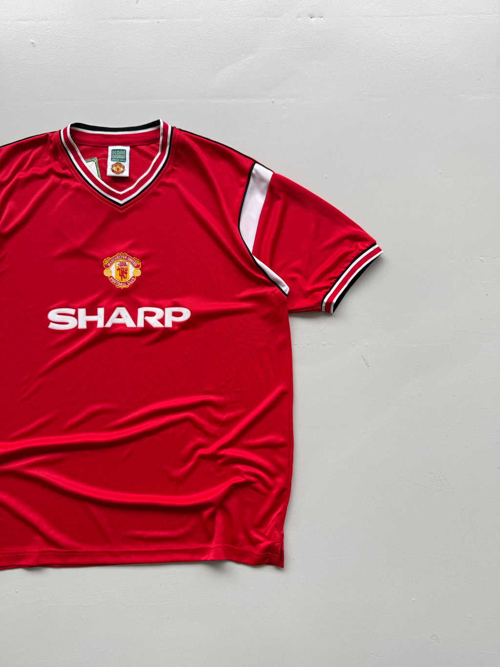 Score Draw Manchester United Sharp Retro Football Shirt - 2XL