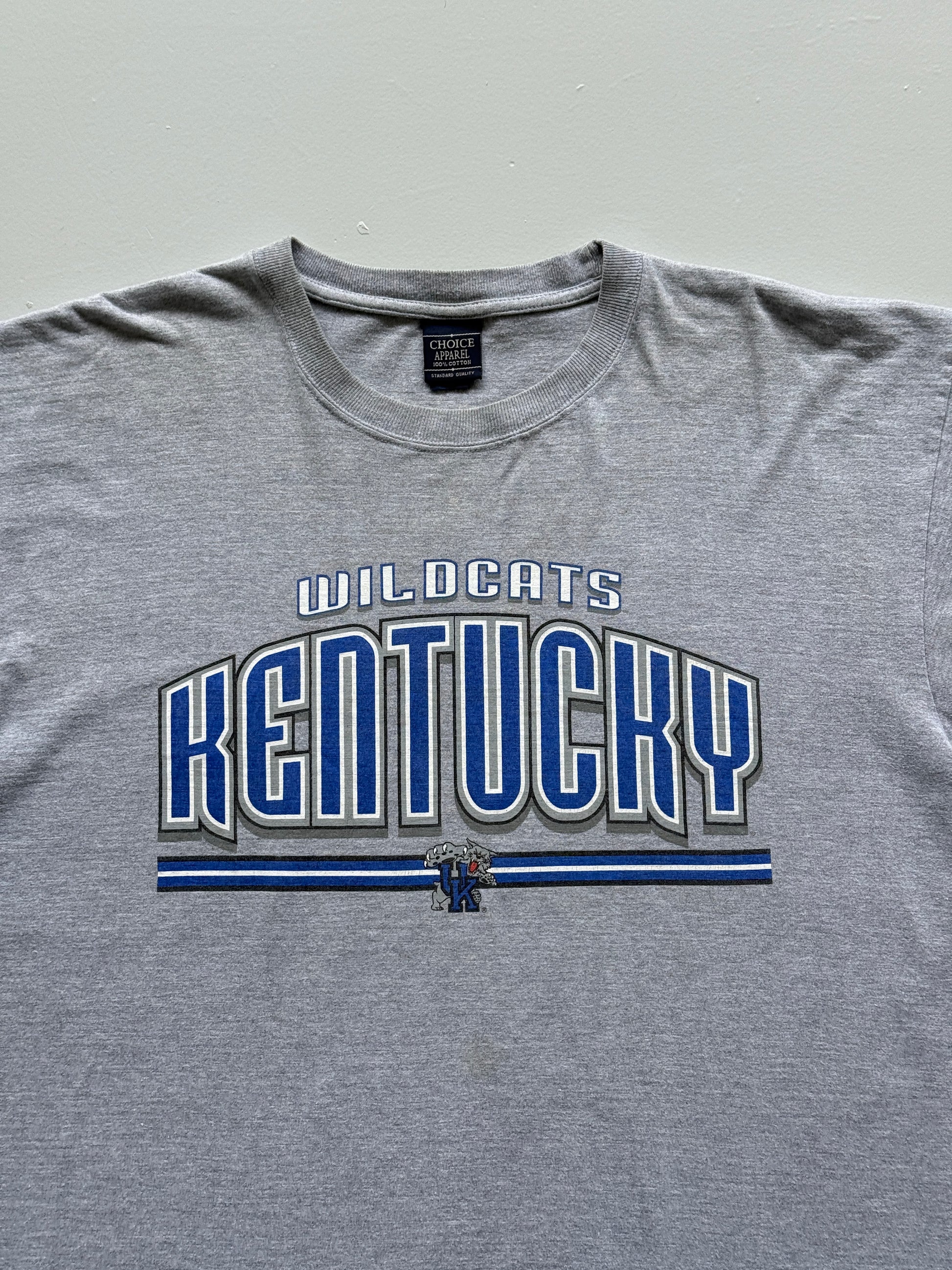 Grey Wildcats Kentucky 00's Vintage Collage Basketball T-Shirt - XL