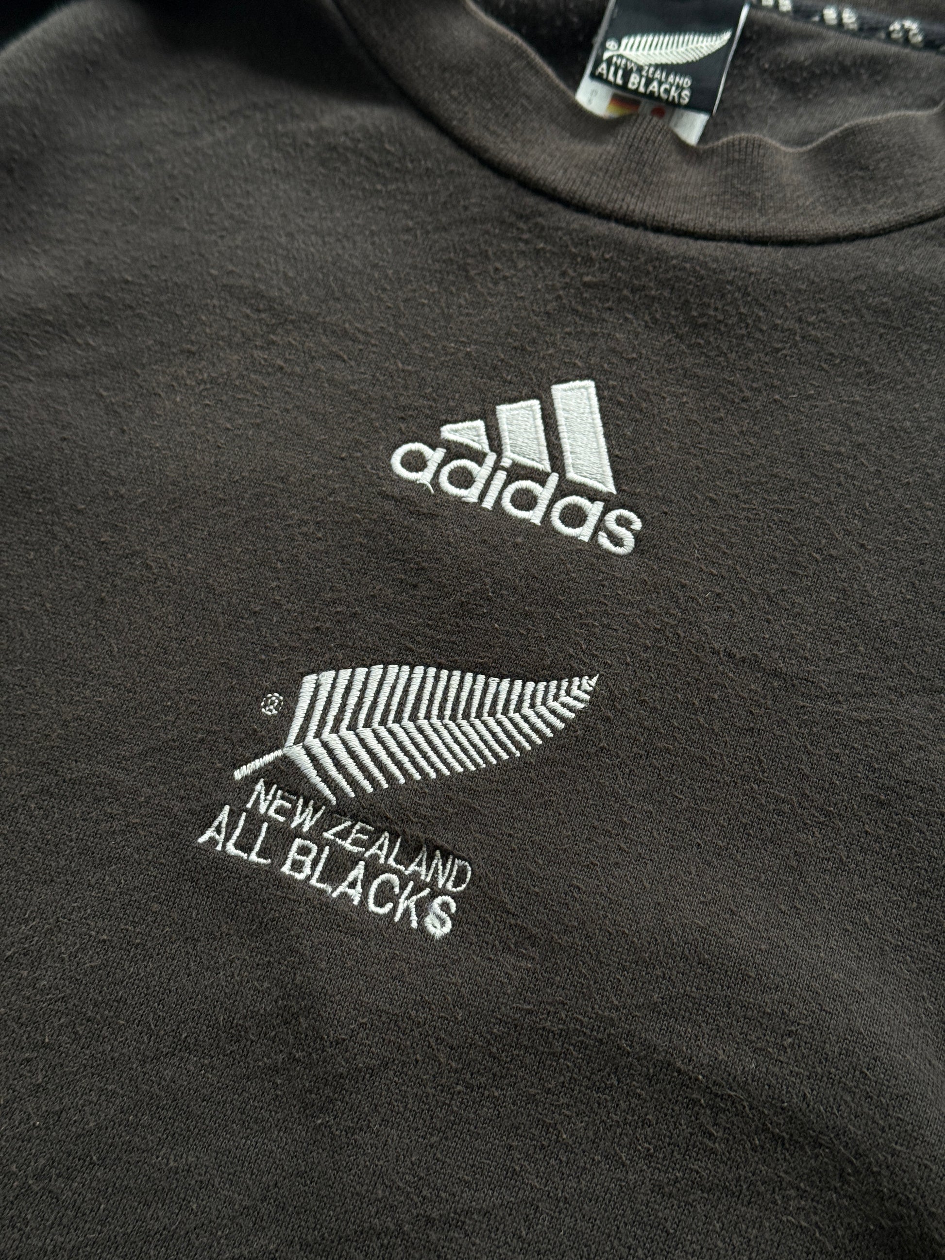 Black New Zealand 1999 Adidas All Blacks Rugby Training Sweatshirt - Medium