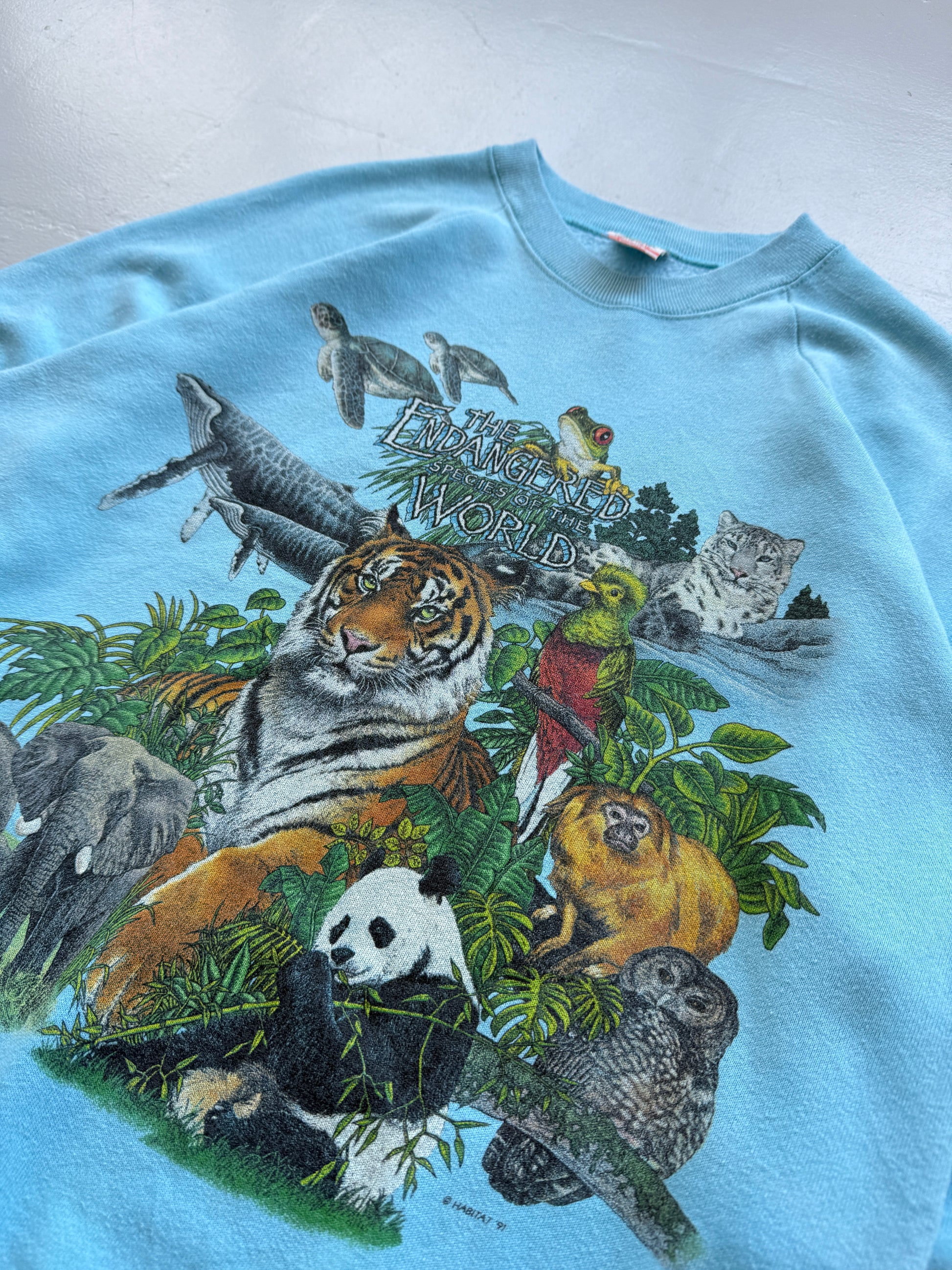 Blue Cincinnati Zoo 90's Vintage Animal Graphic Sweatshirt Jumper - Medium