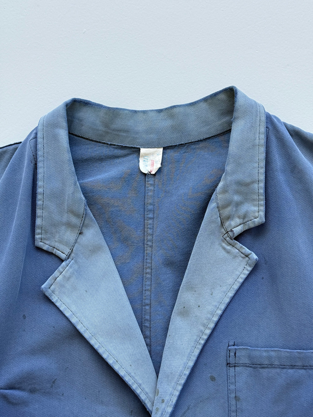 Faded Thrashed French Chore Jacket Blazer 80's Vintage Workwear CH176 - Large