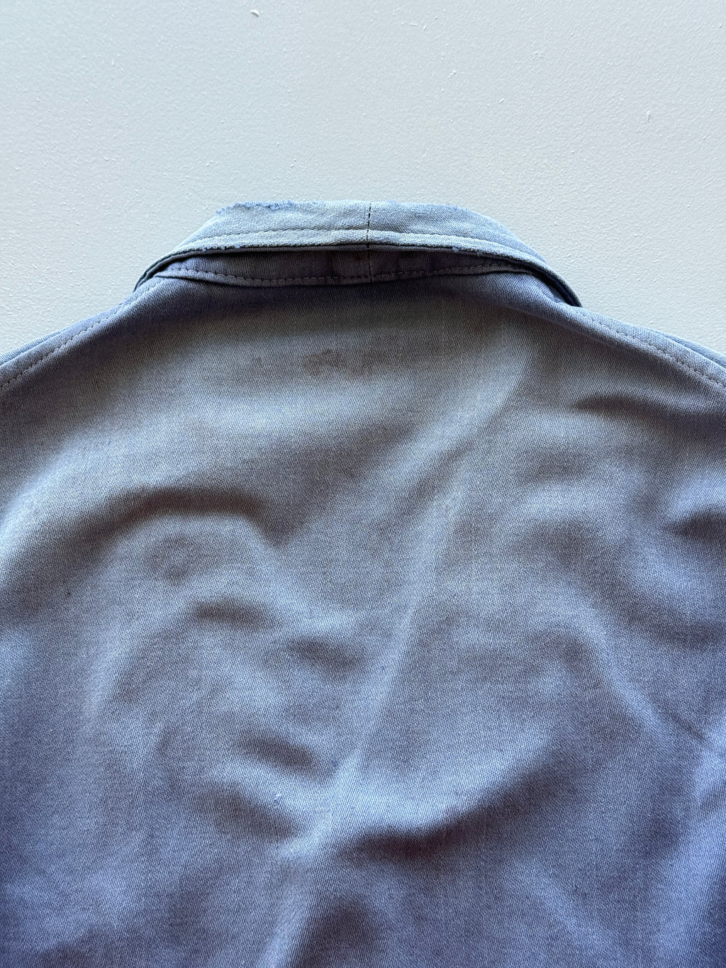 Blue French Chore Jacket 80's Vintage Thrashed Workwear - Medium