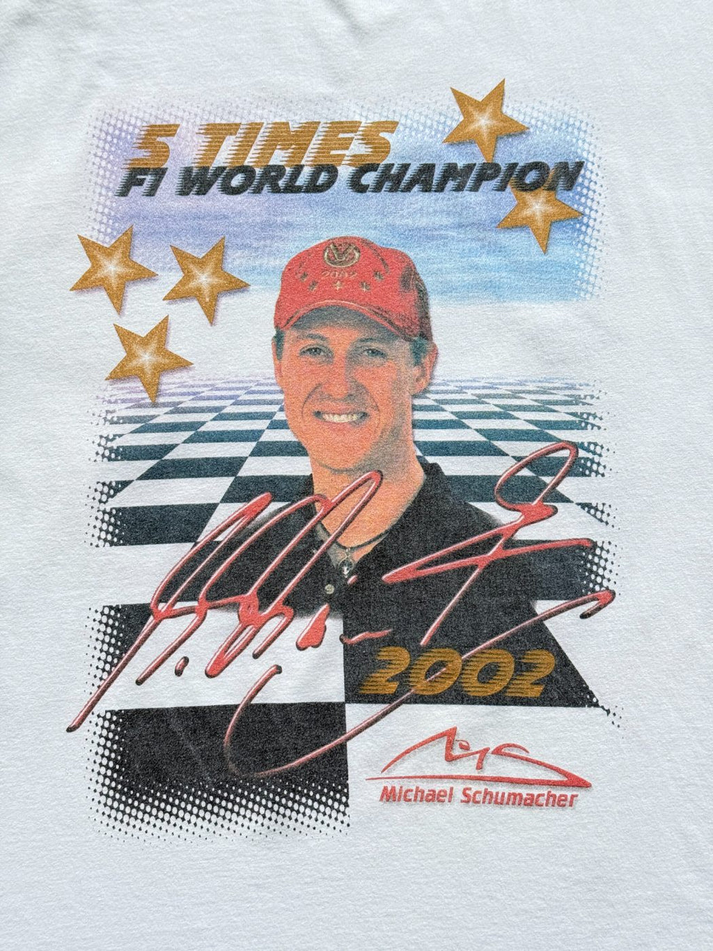 Michael Schumacher Official 5 Times F1 World Champion 2002 Vintage Graphic T-Shi
