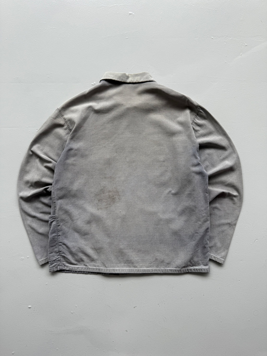 Thrashed Faded Grey Chore Jacket 80's Vintage French Workwear CH155 - Medium