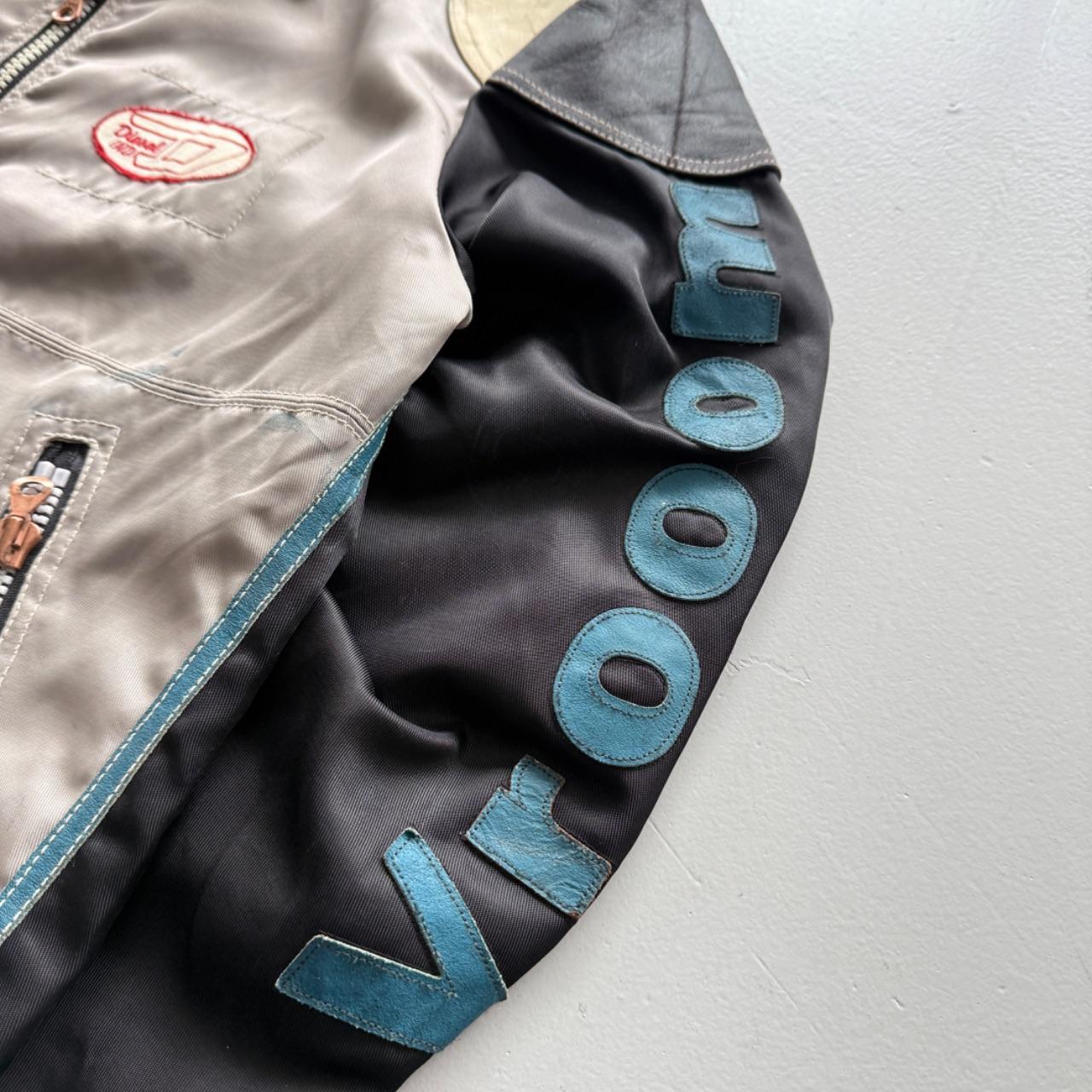 Grey Cream Diesel 90’s Vintage Biker Jacket - Large