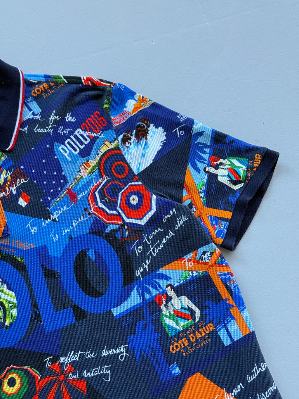 Polo Ralph Lauren Côte D'Azur All Over Print 2010's Polo Shirt - Large