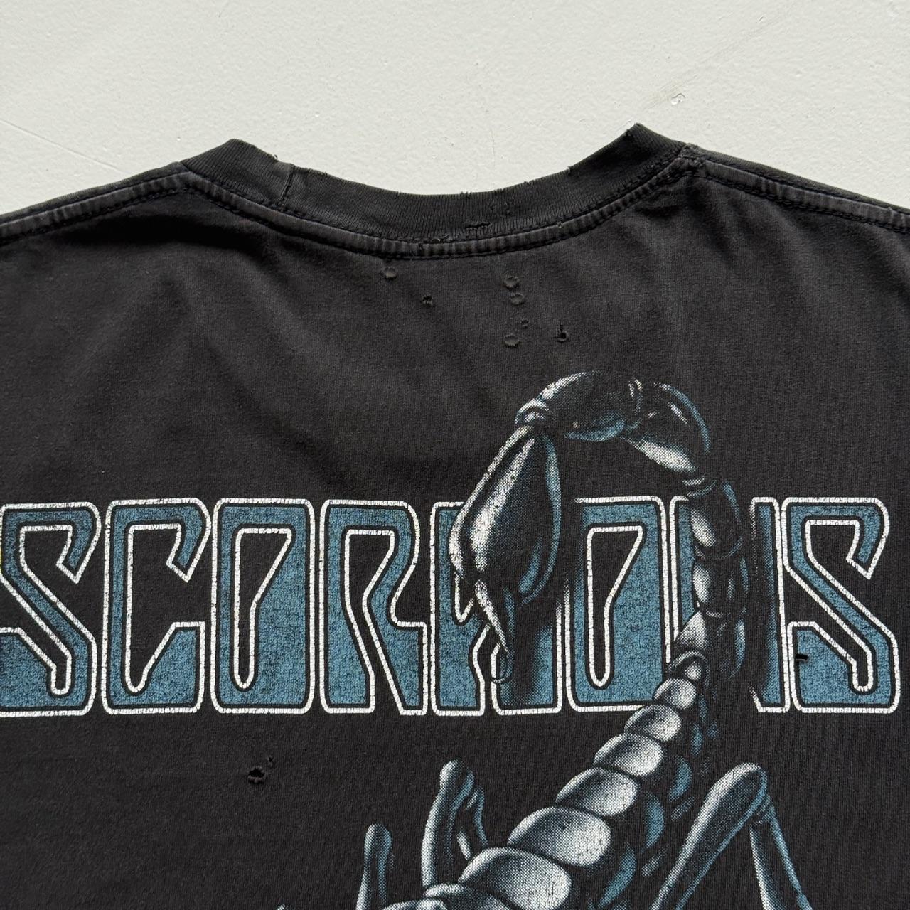 Black Heavy Metal Scorpions 90s Vintage Graphic T-Shirt - Large