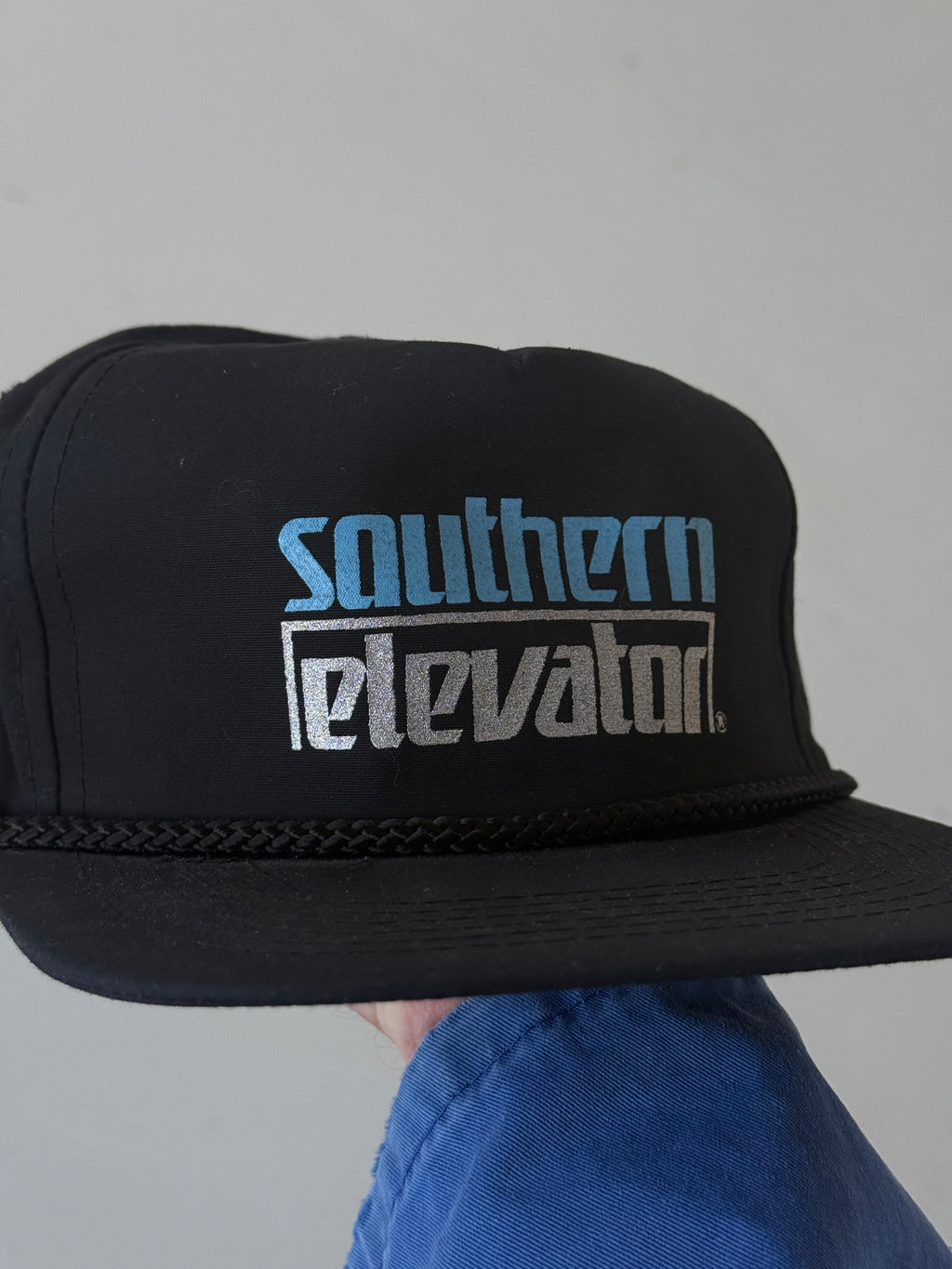 Black Southern Elevator Vintage Cotton Workwear SnapBack Trucker Cap