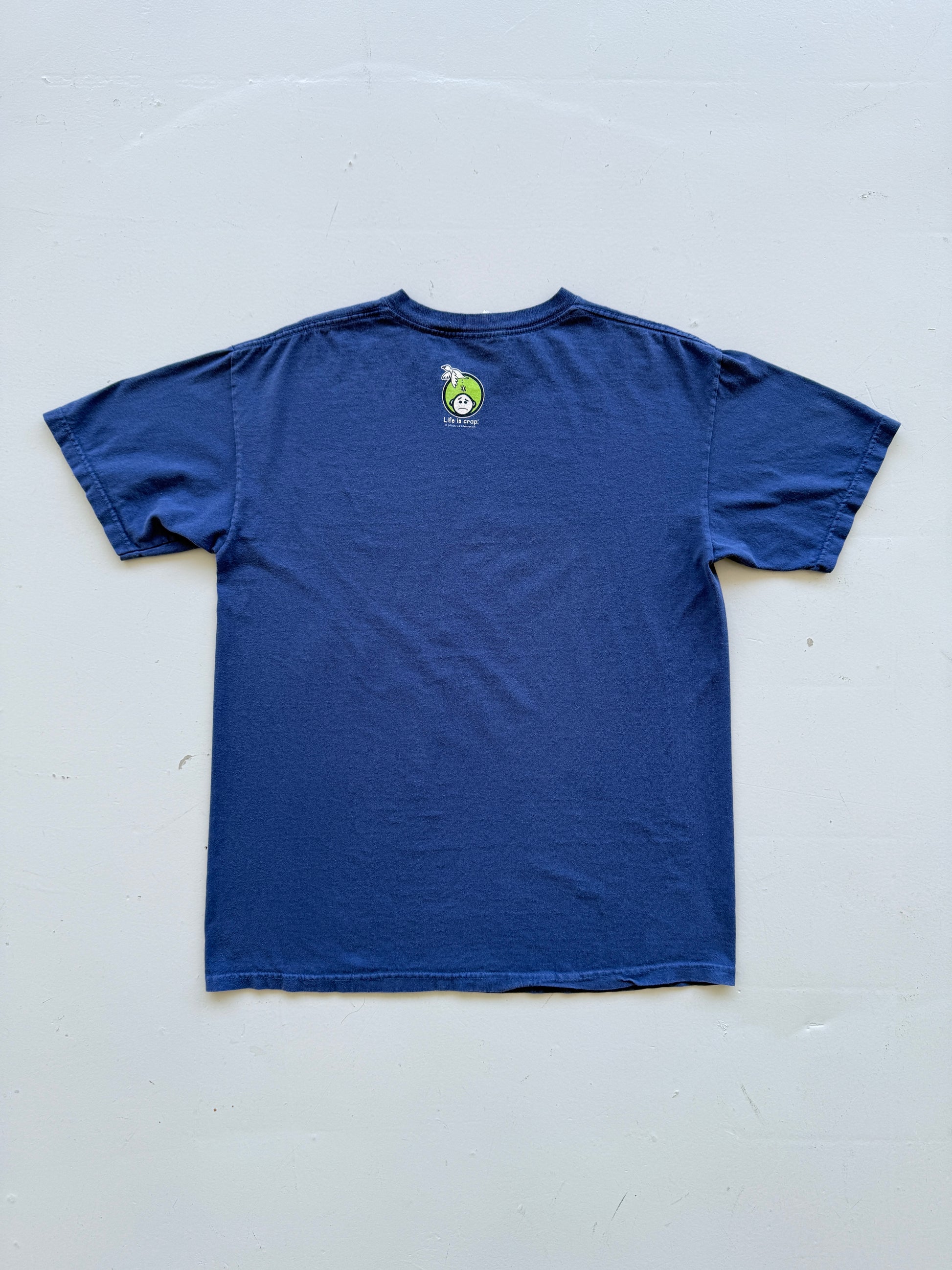 Blue Life is Crap 00's Vintage Slogan Funny Graphic T-Shirt - Medium