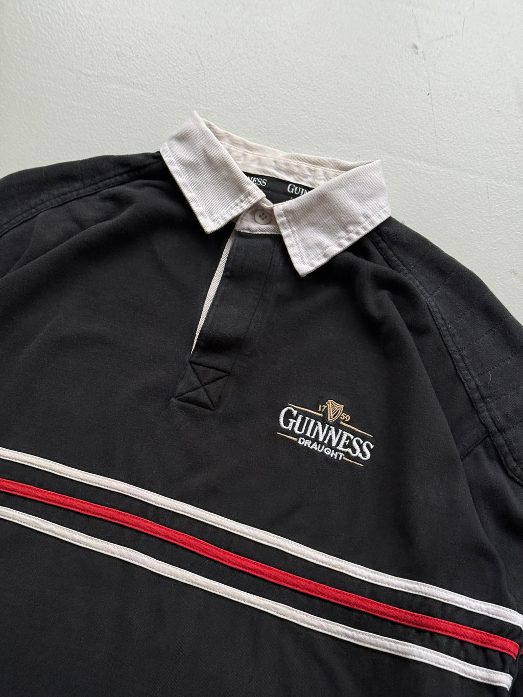 Guinness Draught Vintage Long Sleeve Rugby Polo - Large