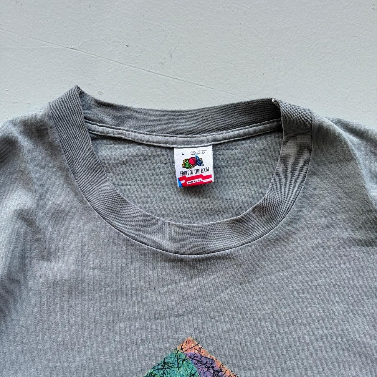 Blue Grey Overdyed 90's Graphic Vintage T-shirt - Large