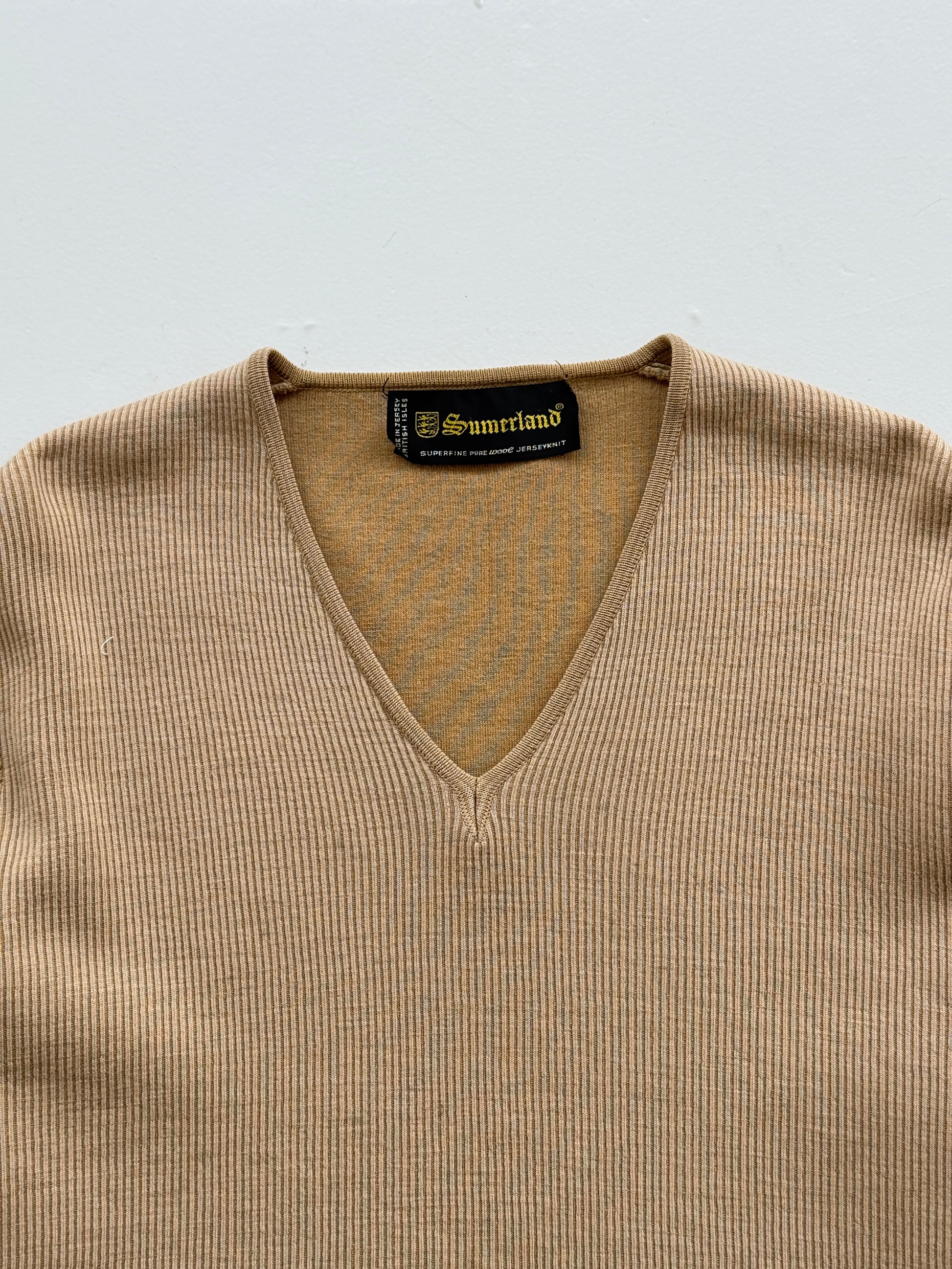 Sumerland British Isles Made in Jersey 70's Vintage Wool Knit Jumper - Small/Med