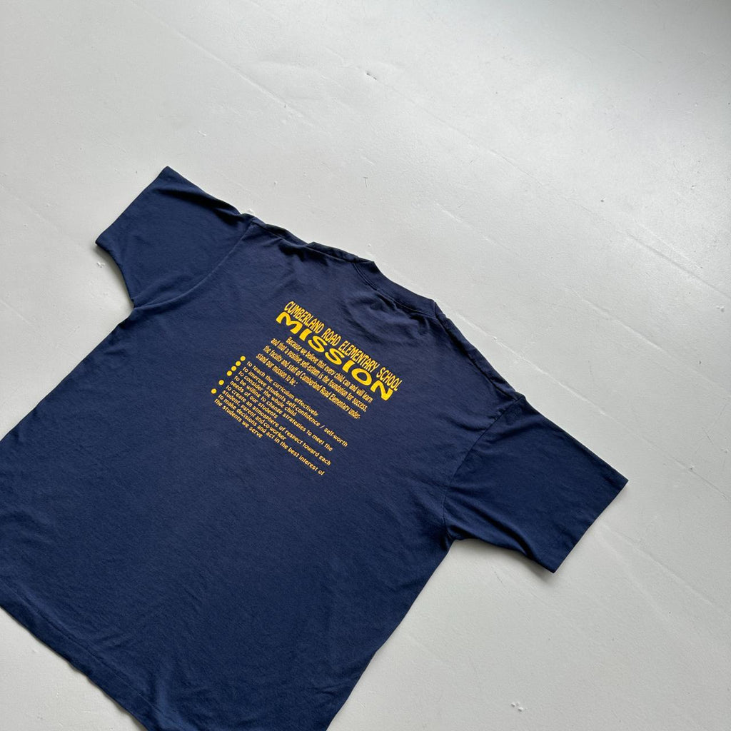 Navy Cumberland Road Bulldogs 90s Vintage T-shirt - 2XL