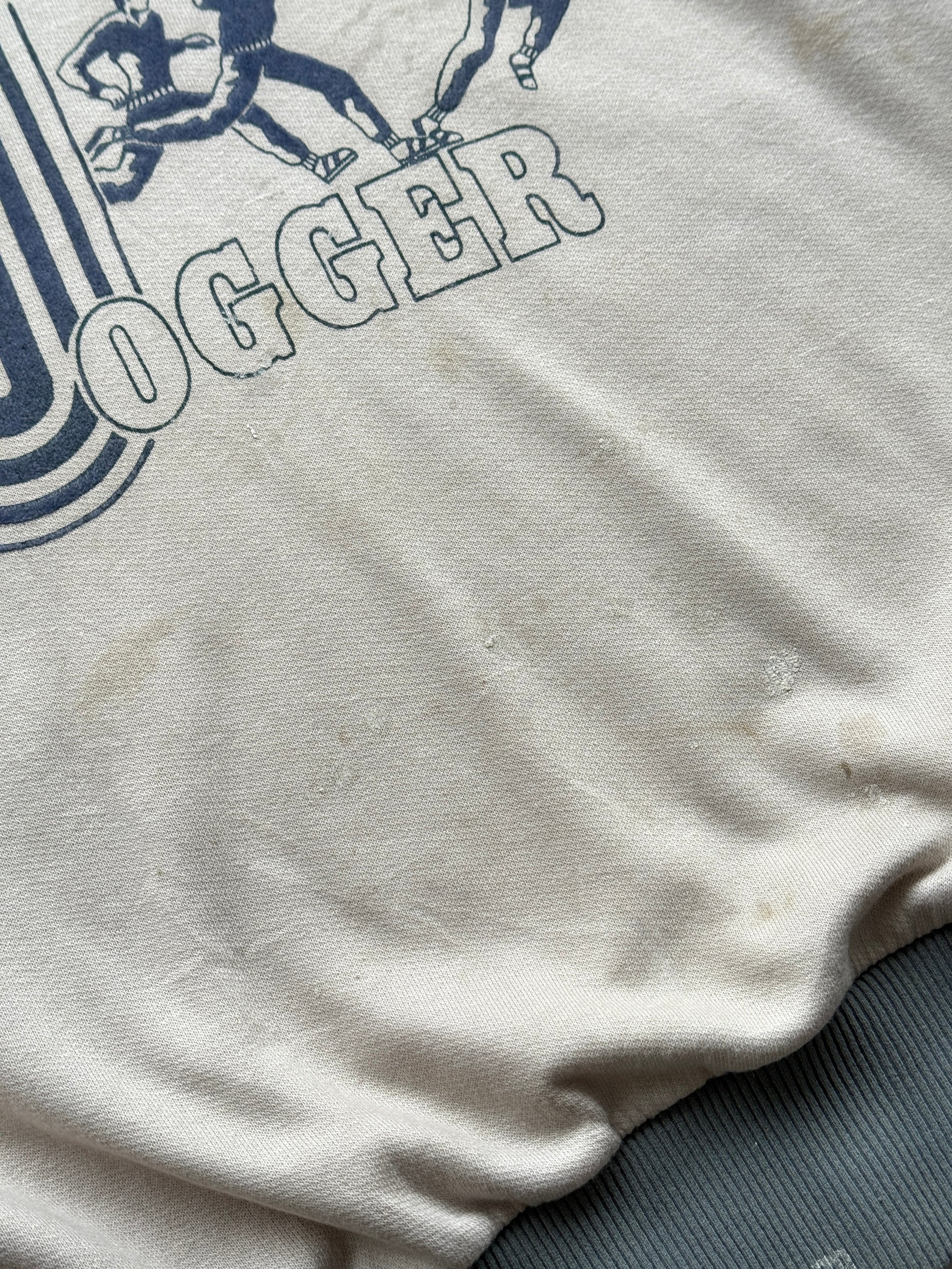 Cream Jogger 80's Vintage French Graphic Sweatshirt Jumper - Medium